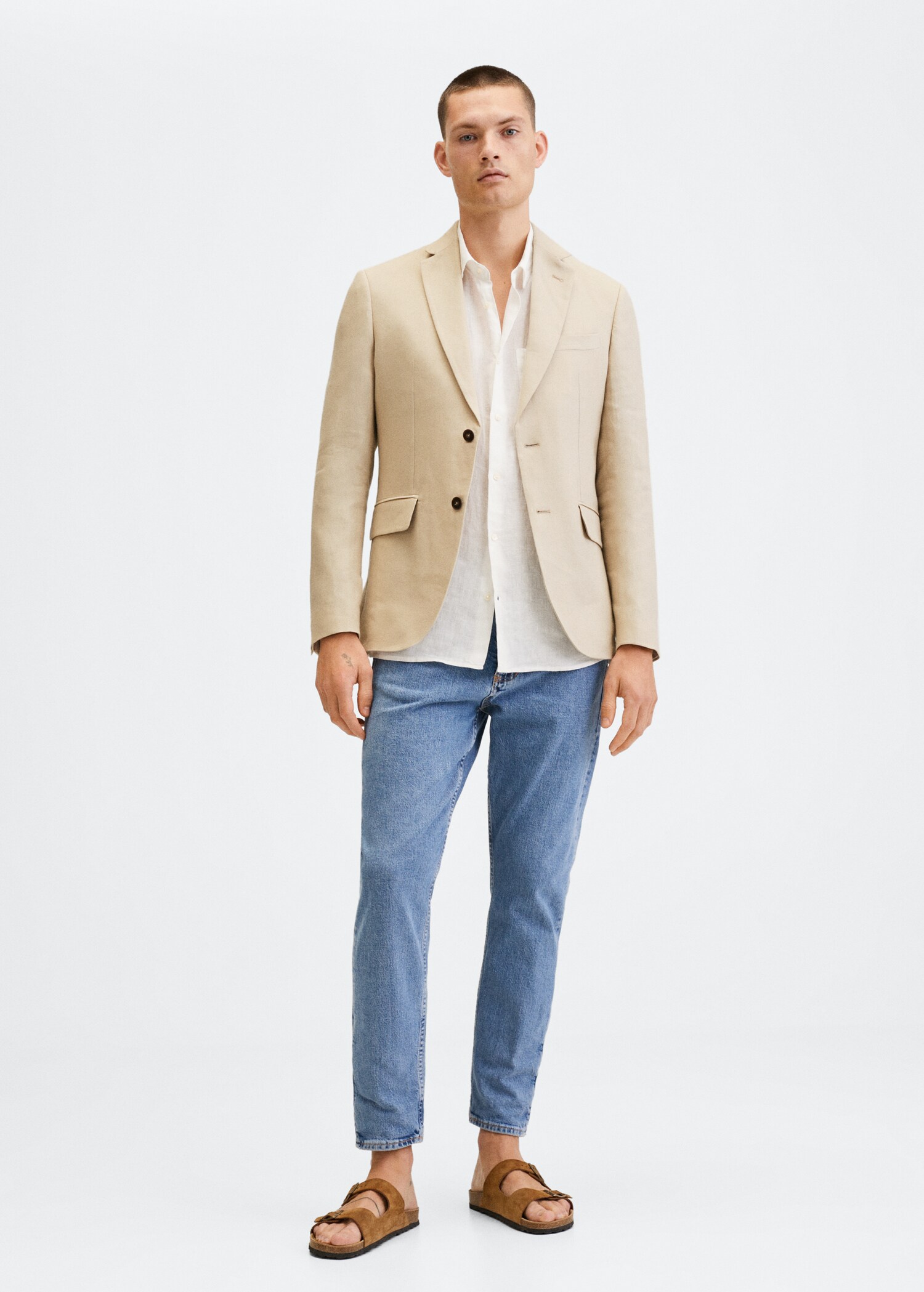 Americana slim fit 100% lino - Plano general