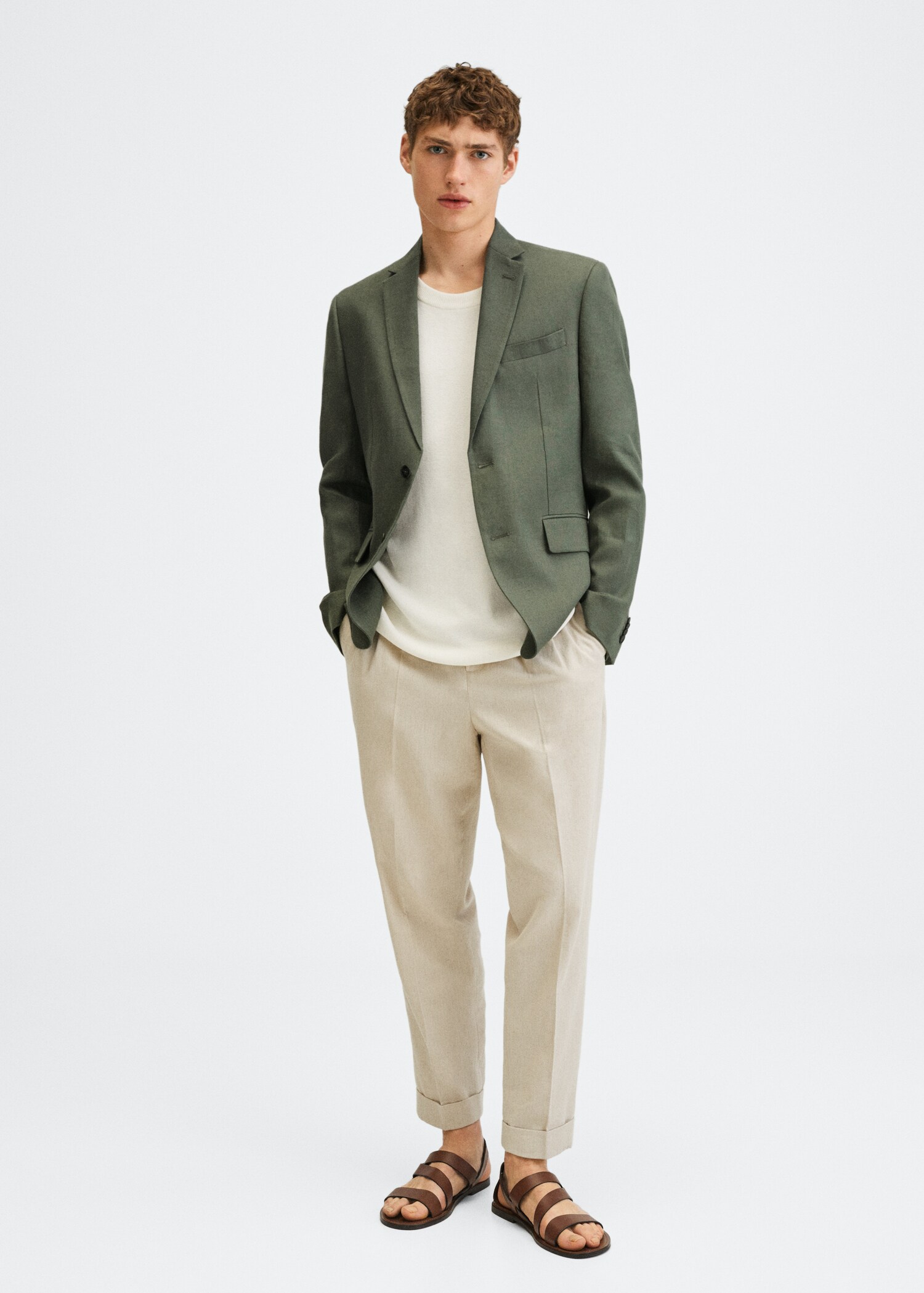 Americana slim fit 100% lino - Plano general