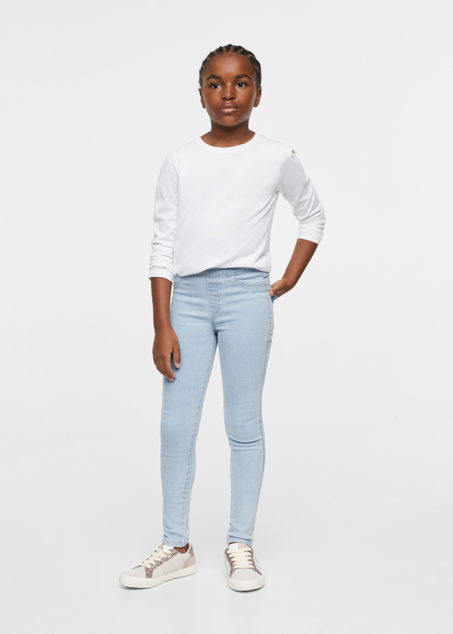 Elastic high-waist jeggings - General plane