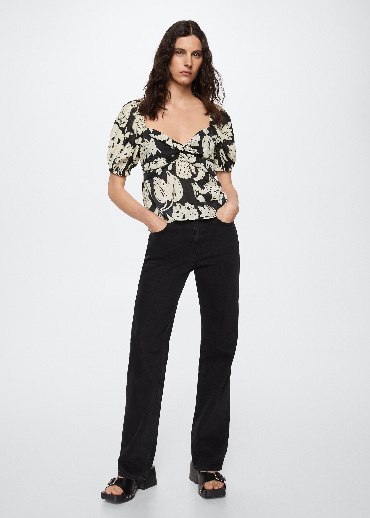 Floral-print flowy blouse - General plane