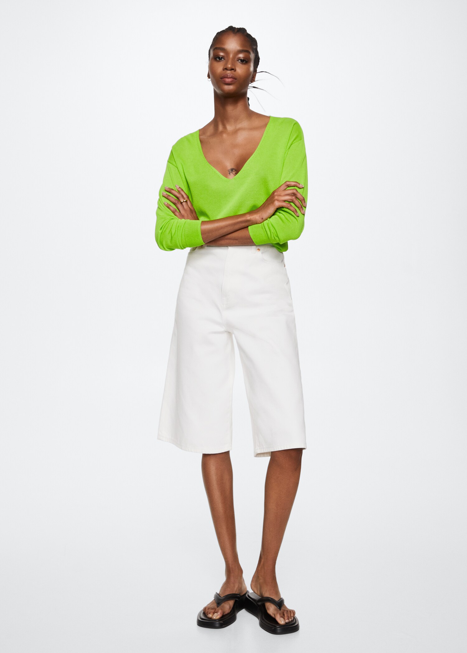Jersey punto cuello pico - Plano general