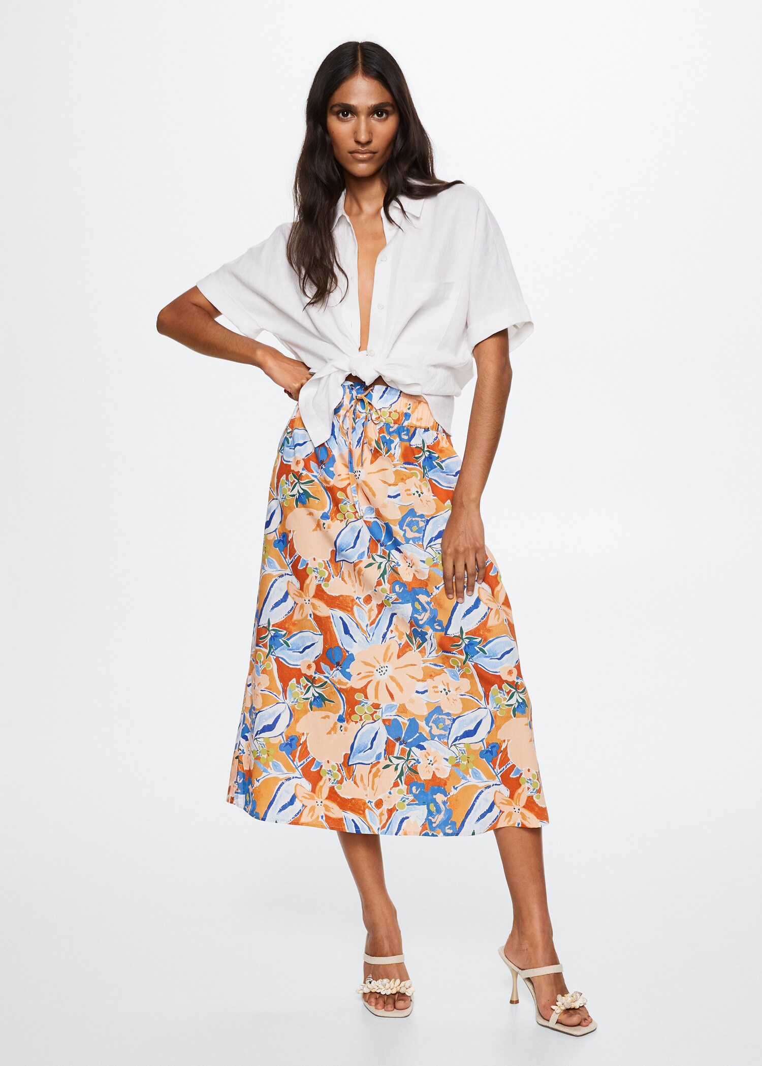 Printed midi skirt - General plane