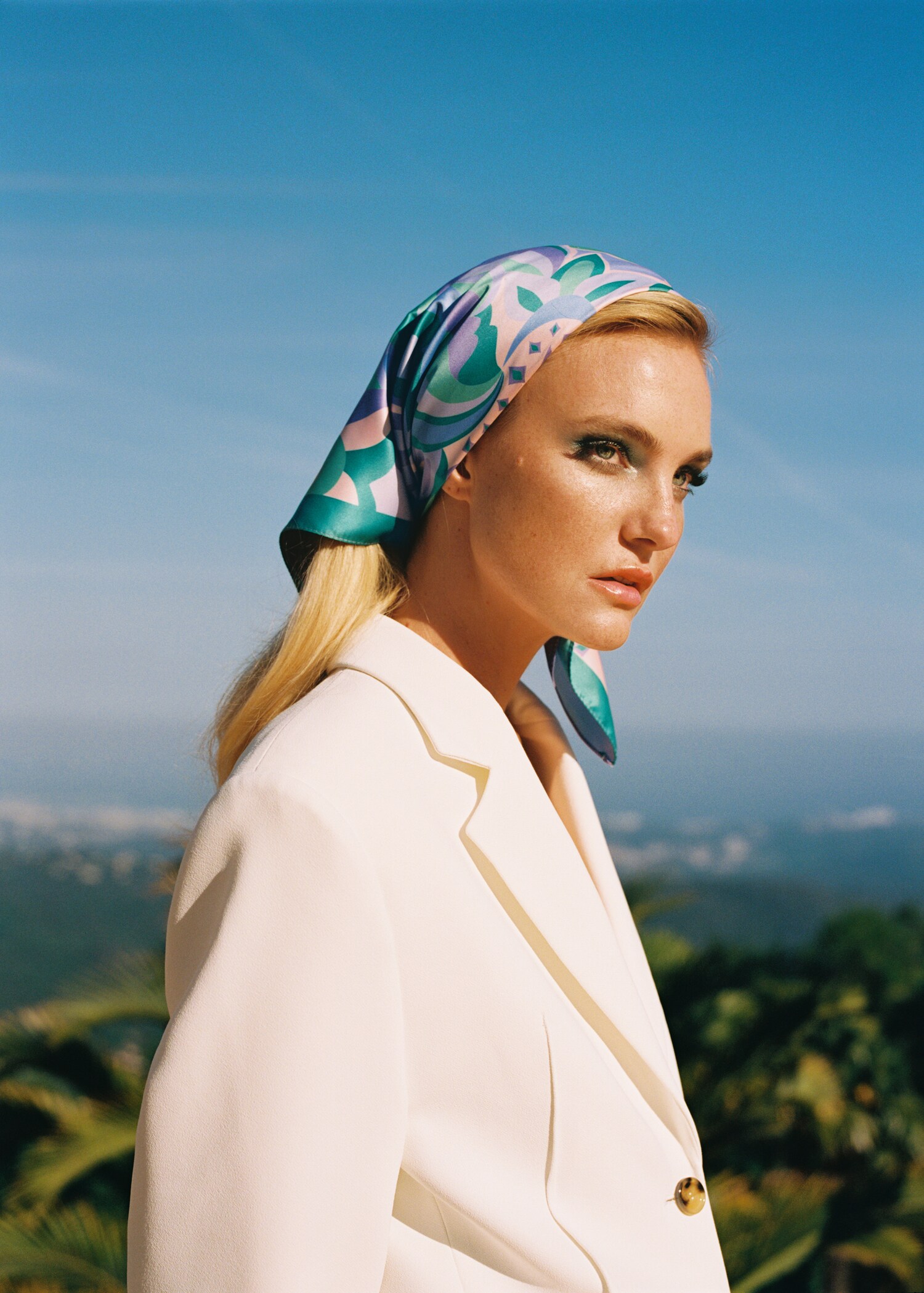 Foulard satiné imprimé - Plan général
