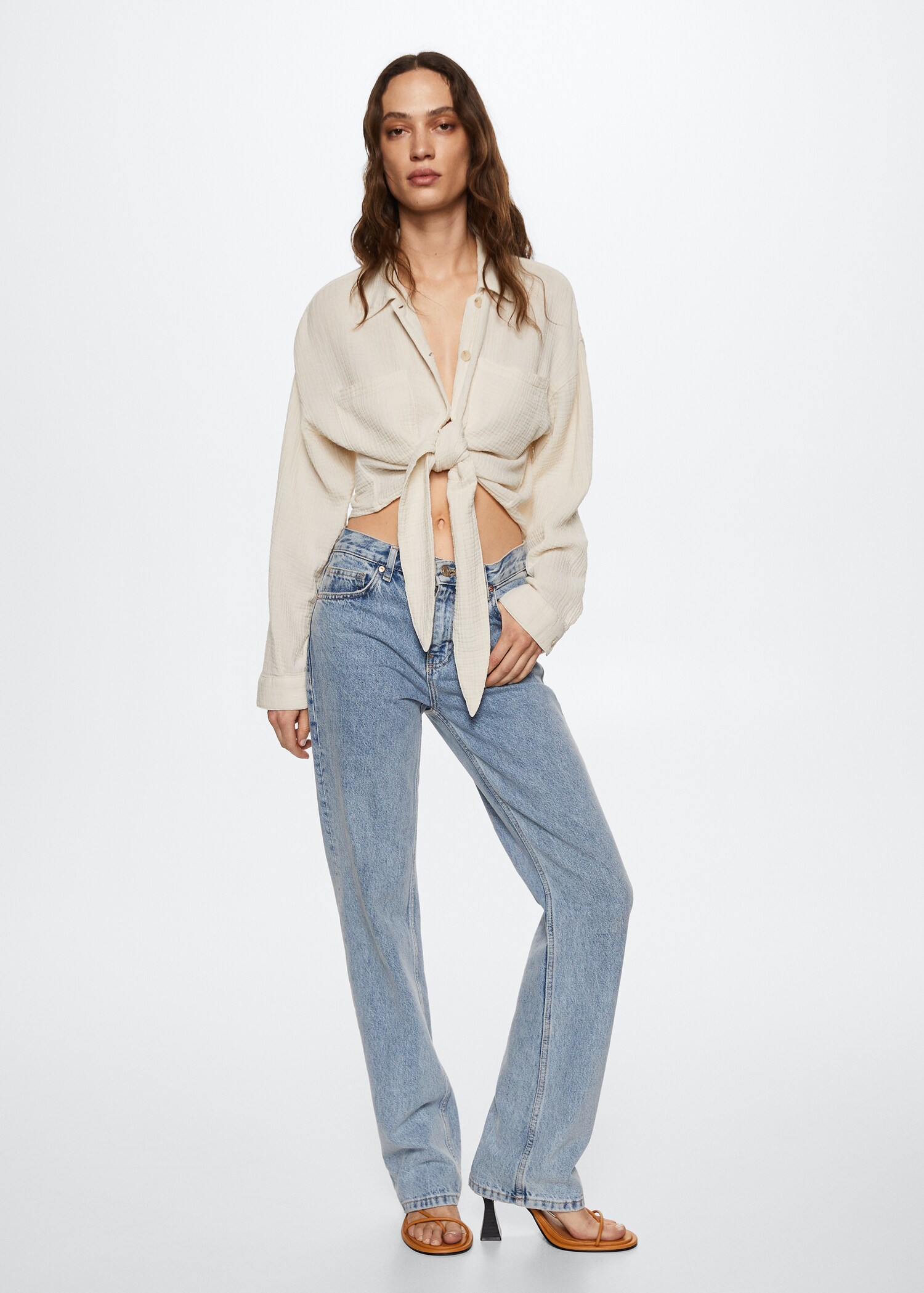 Chemise coton tissu plissé - Plan général