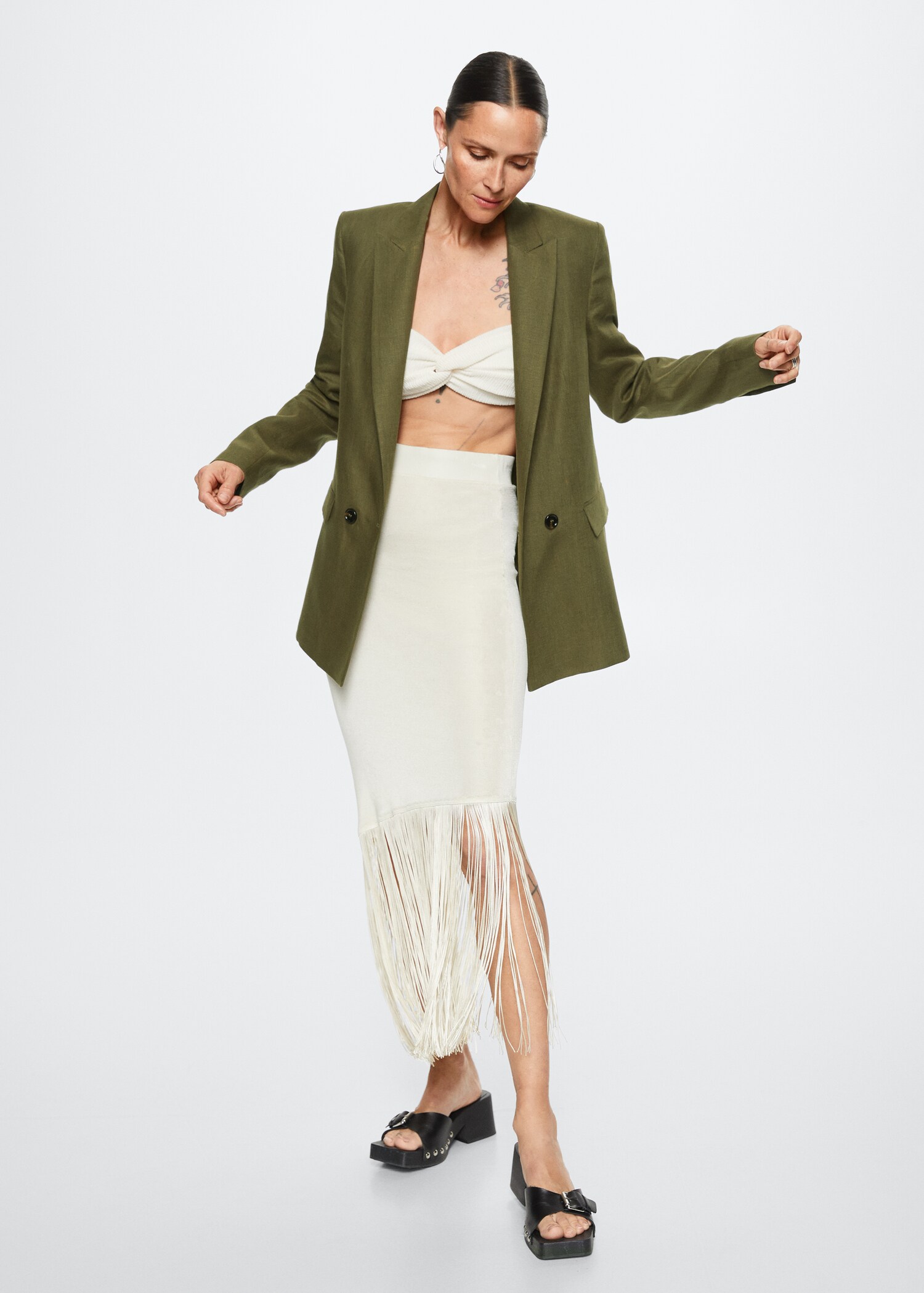 Blazer suit 100% linen - General plane