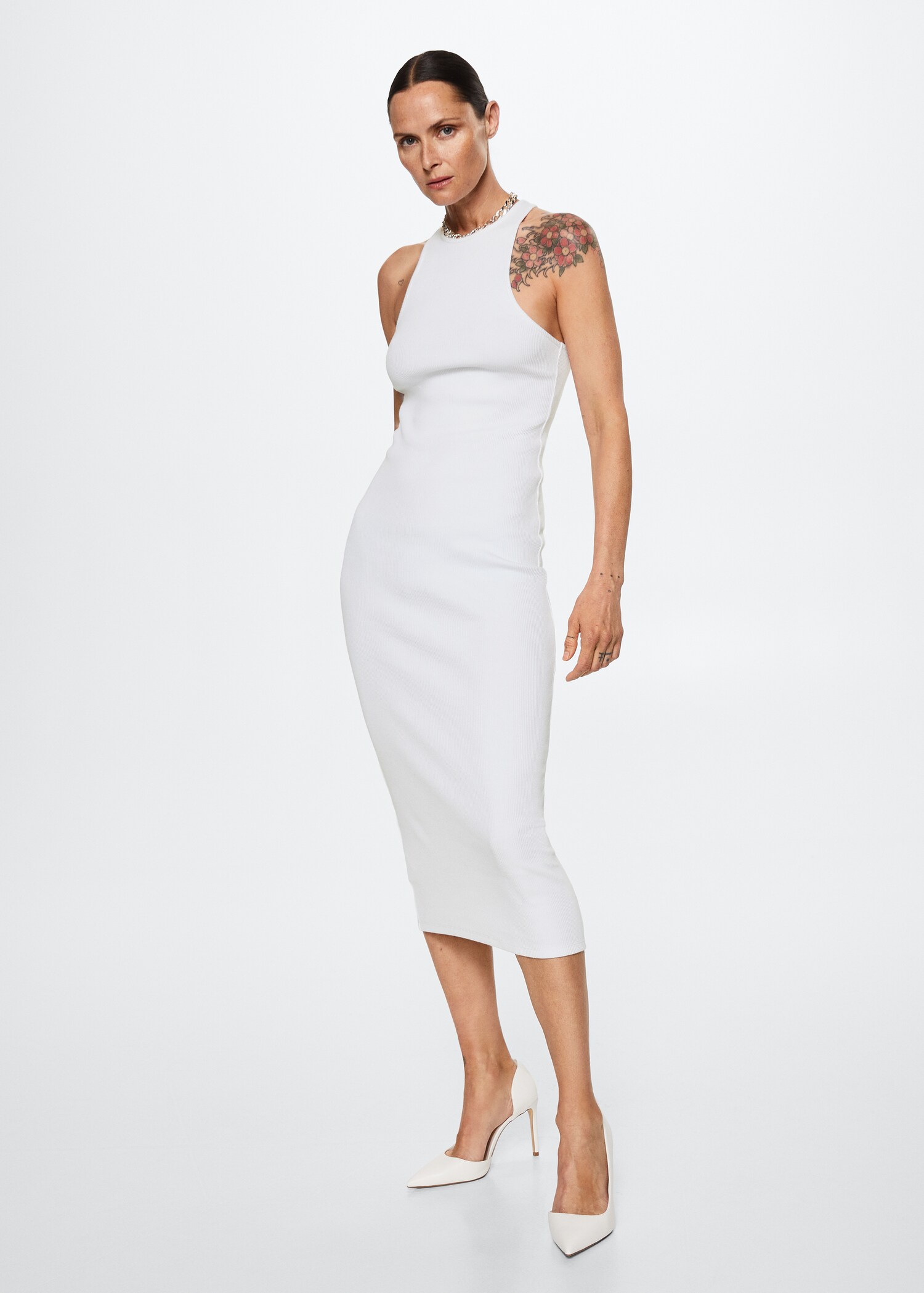 Ribbed cotton dress - General plane