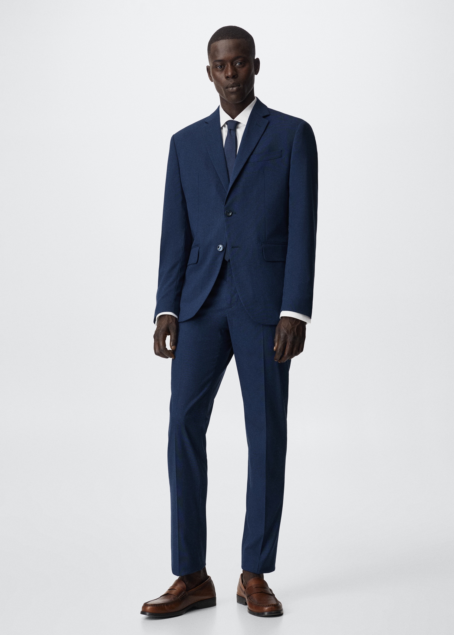Slim fit microstructure suit trousers - General plane