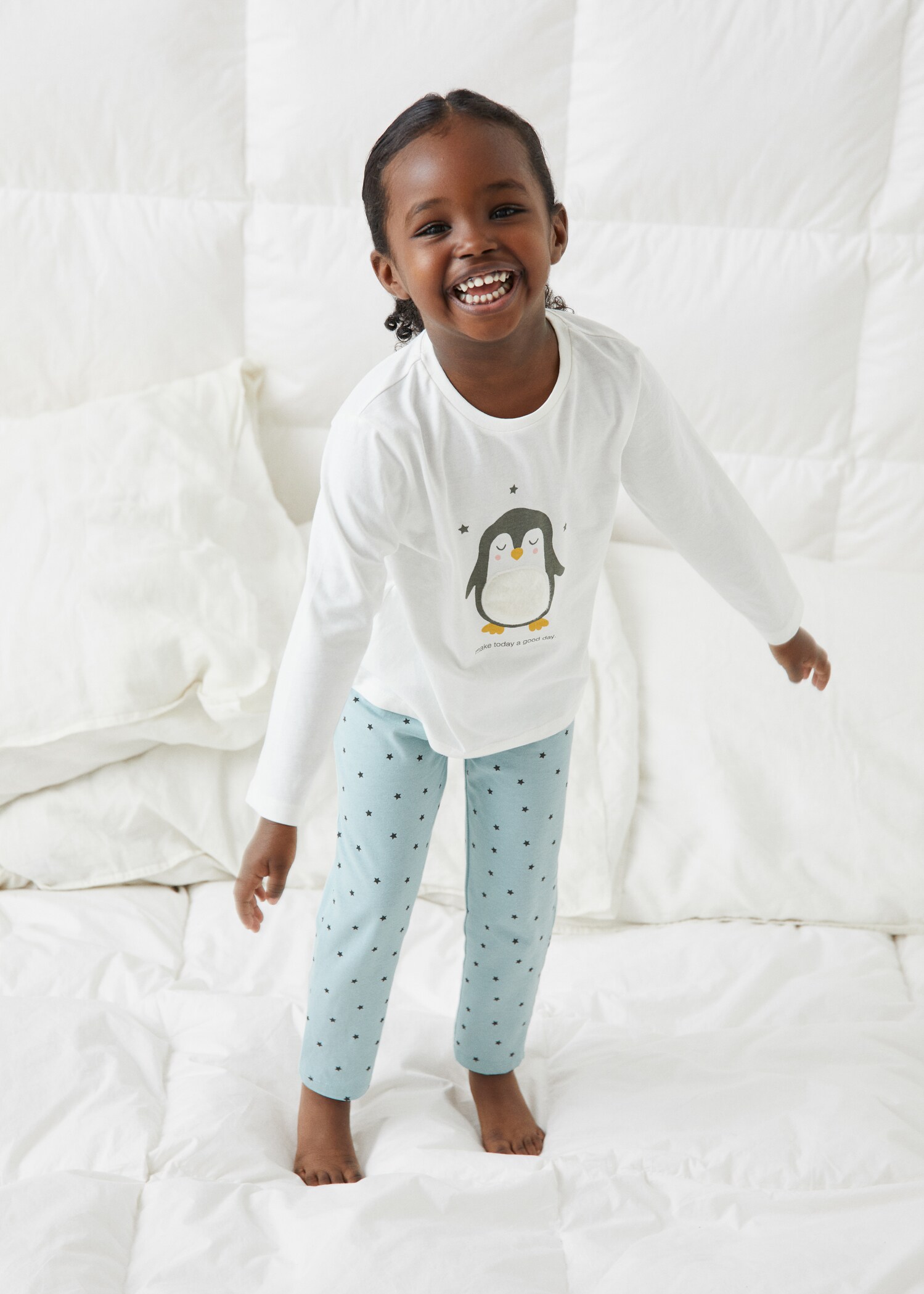 Cotton printed long pyjamas - General plane