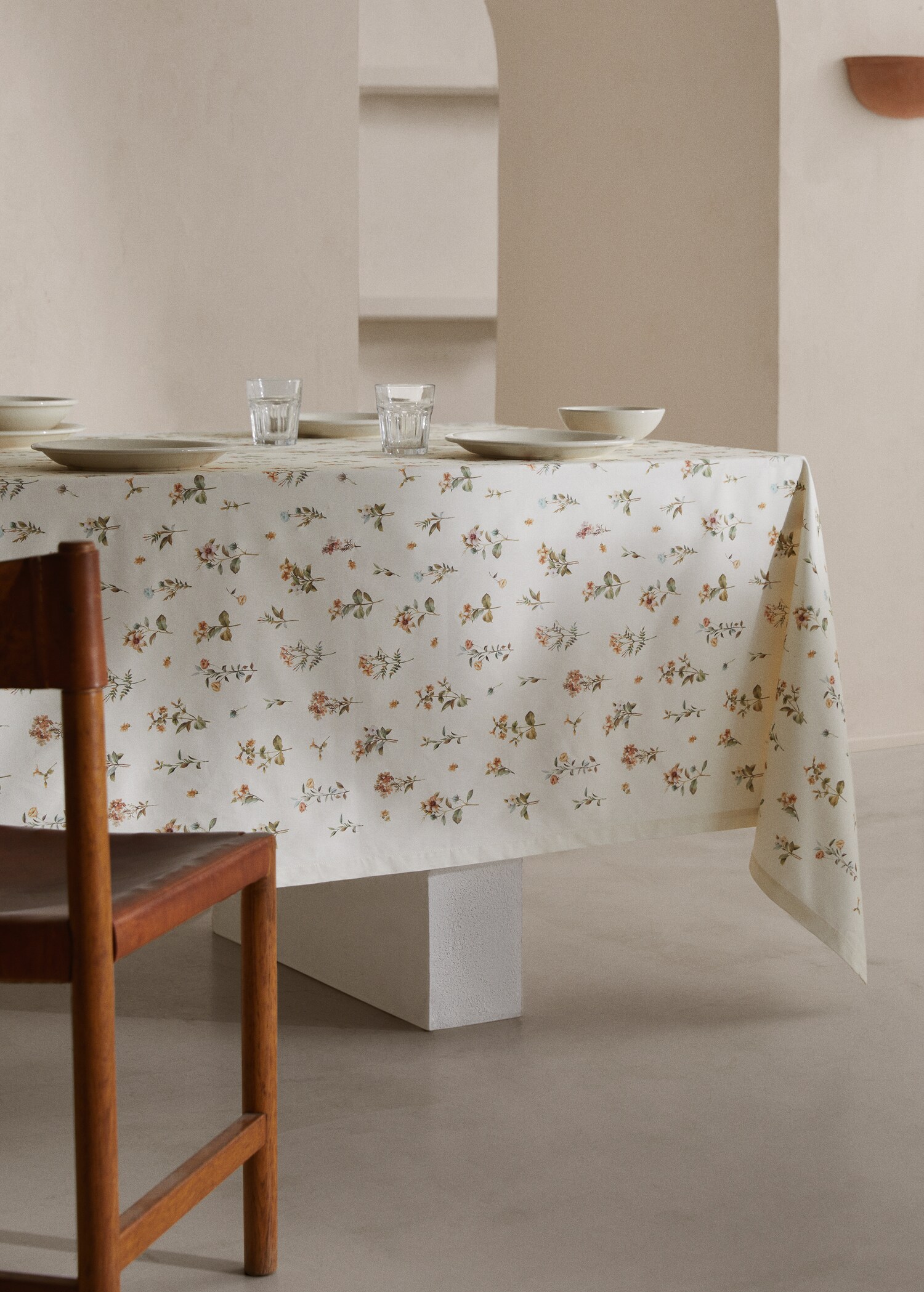 Baumwolltischdecke mit Blumenmuster 150 x 250 cm - Allgemeine Ansicht