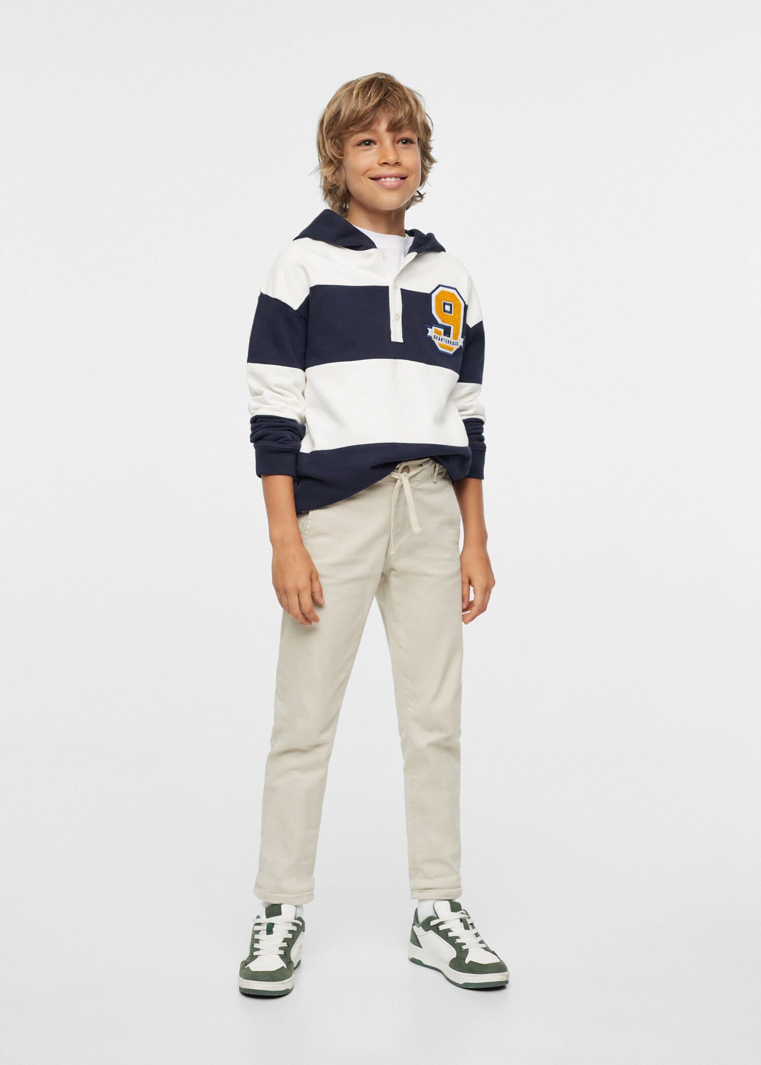 Drawstring straight trousers - General plane