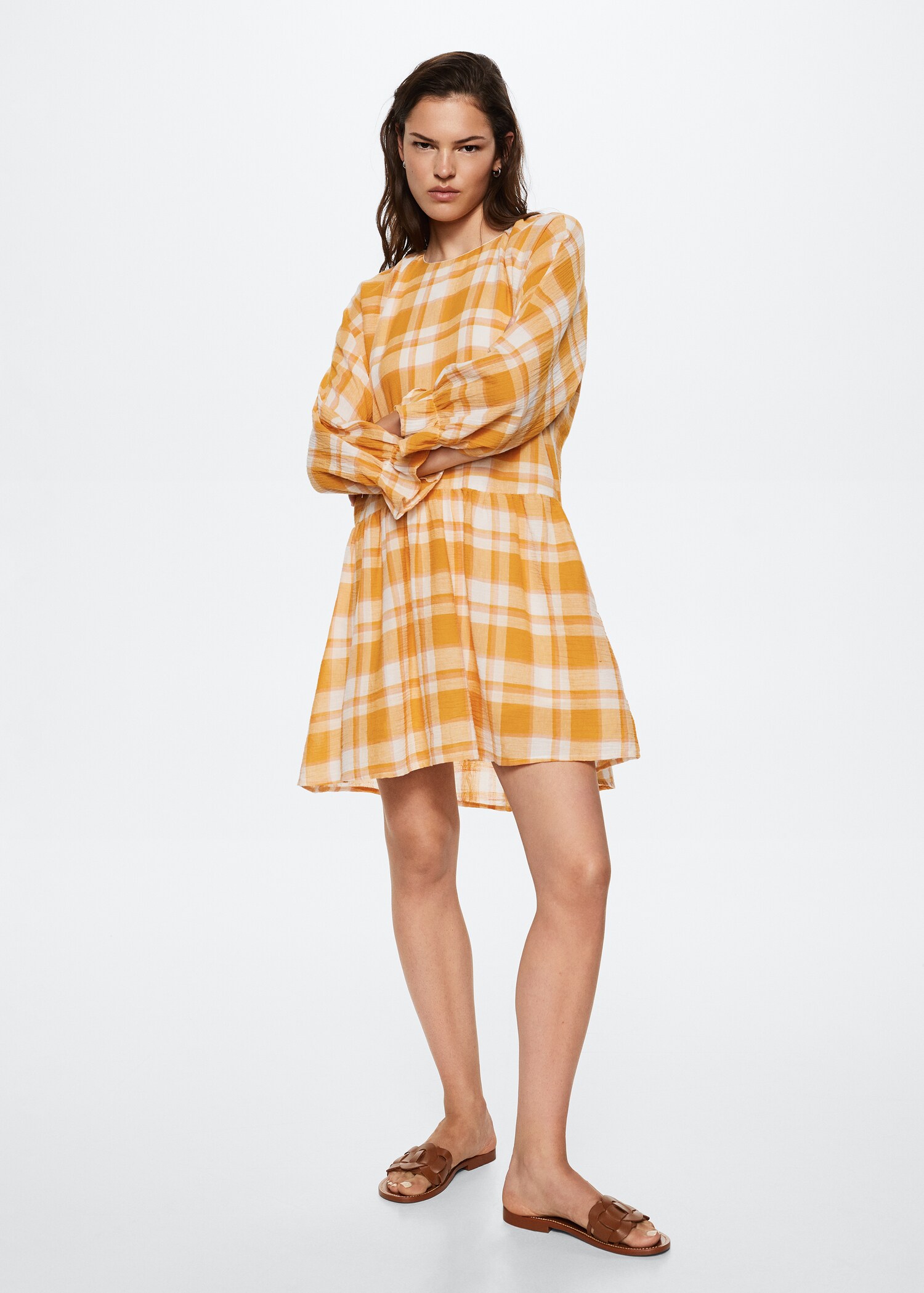 Checked cotton dress - General plane