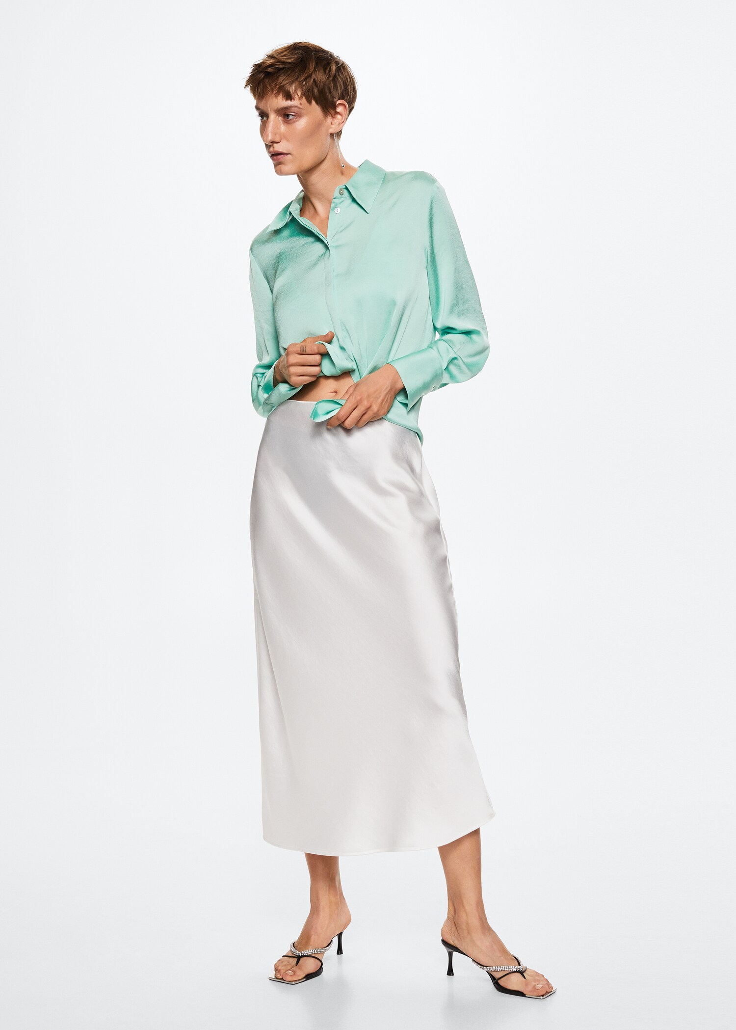 Satin finish flowy shirt - General plane