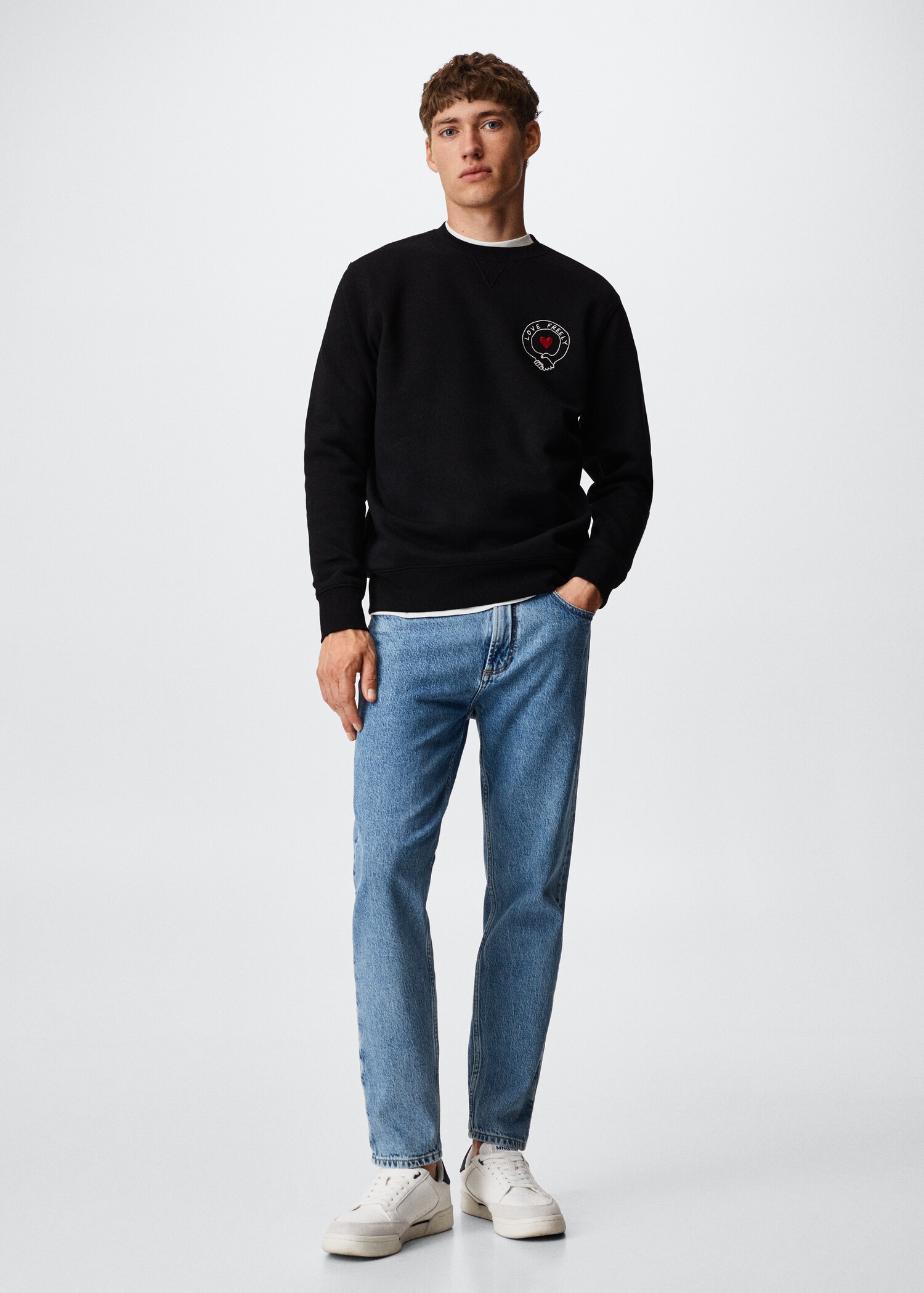 Embroidered cotton sweatshirt - General plane
