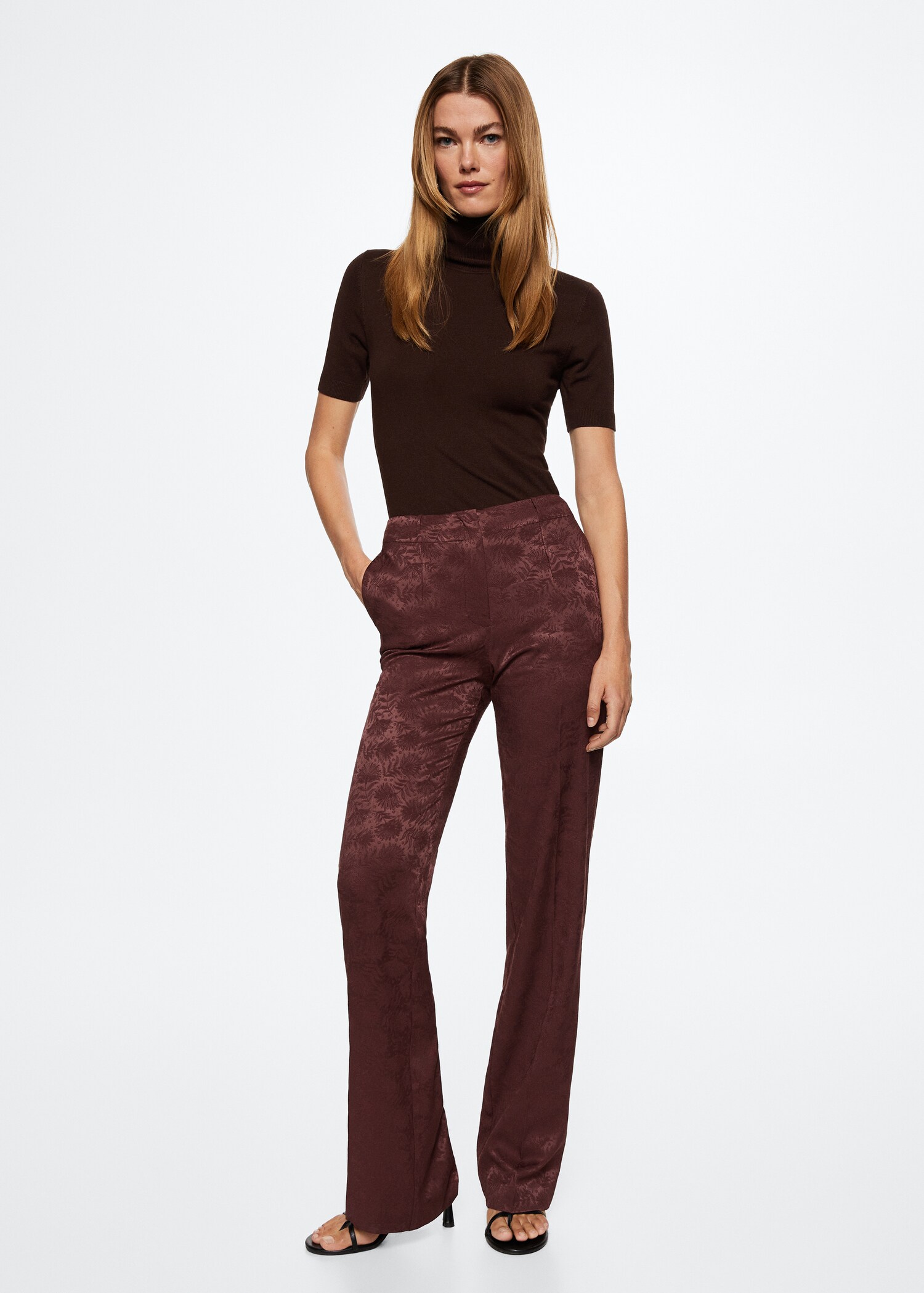 Jacquard fluid trousers - General plane