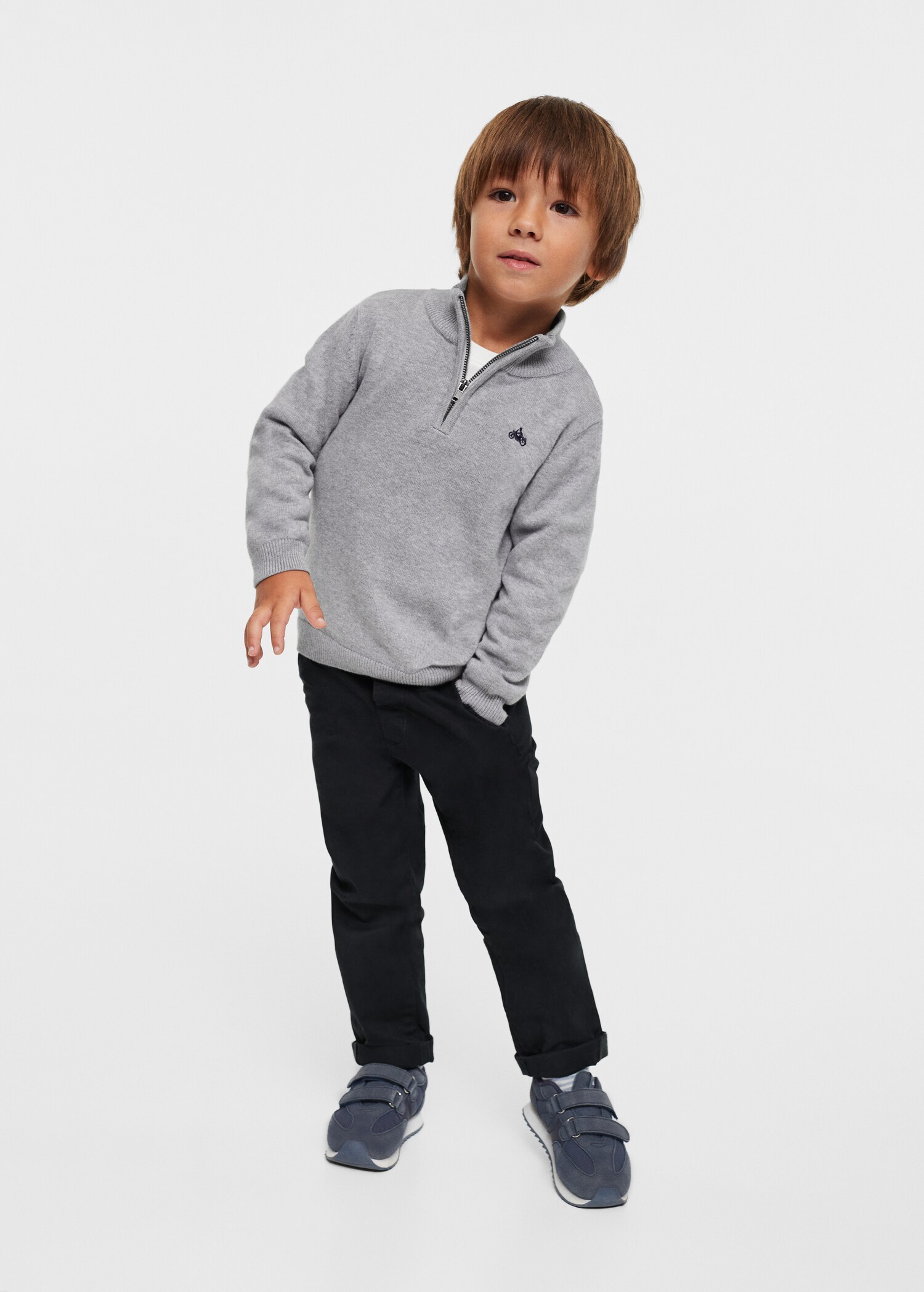 High neck sweater with zip - General plane