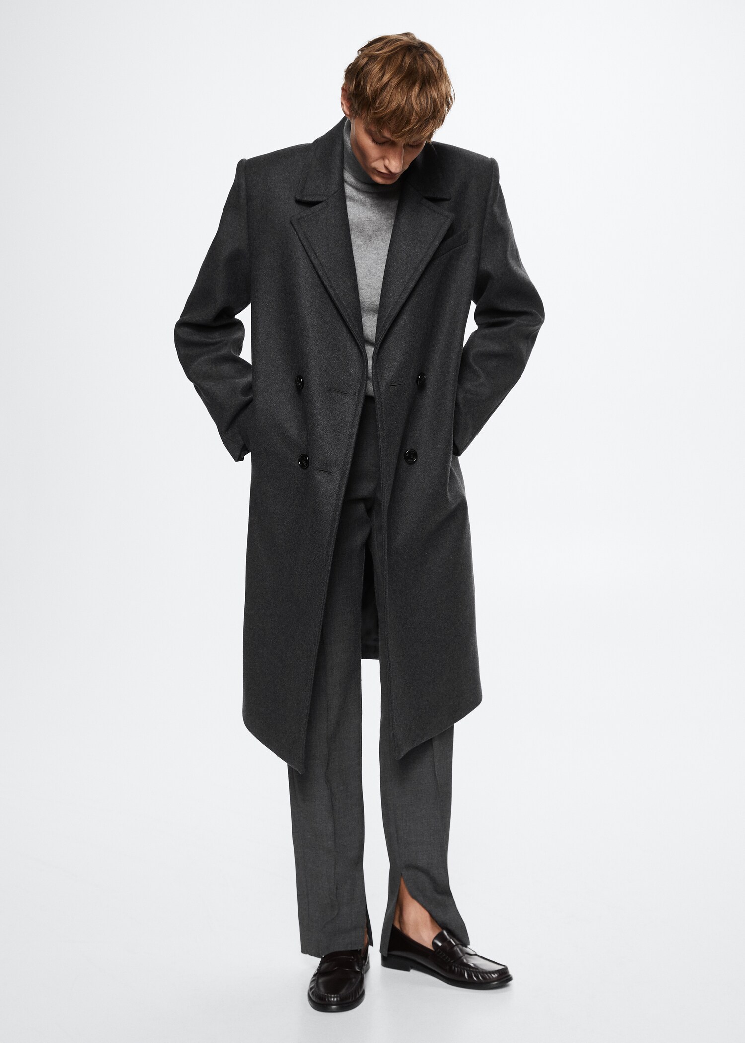 Παλτό Tailored μαλλί oversize - Γενικό πλάνο
