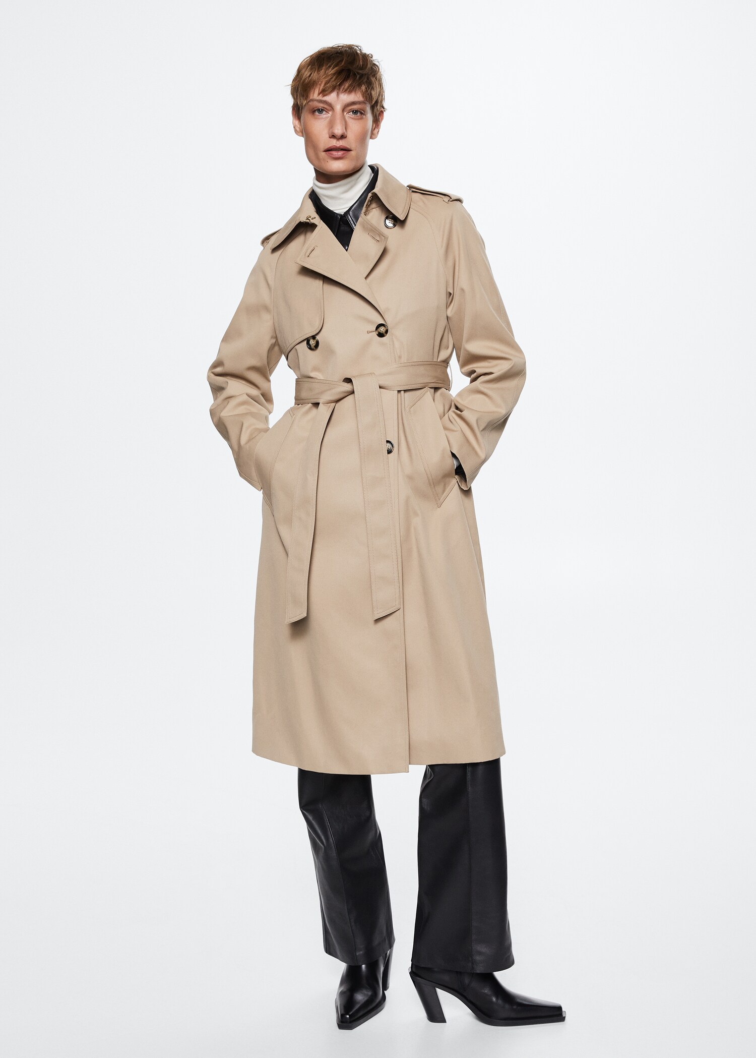 High-performance cotton trench coat - General plane