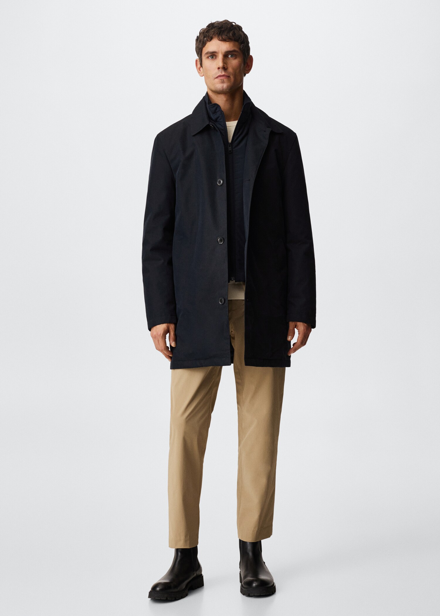 Water-repellent cotton parka - General plane