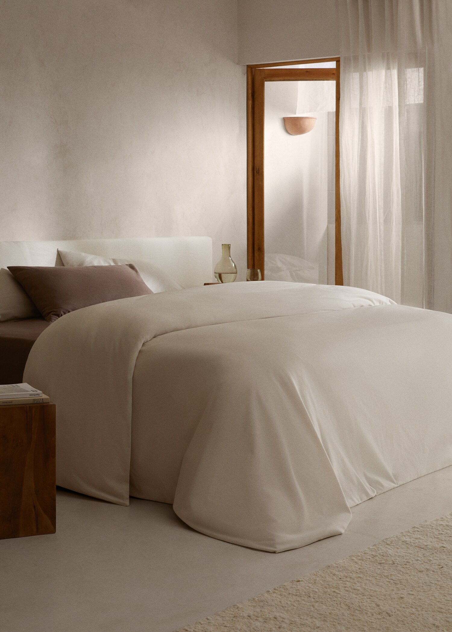 Einfarbiger Bettbezug aus Flanell für 135/140 cm Bett - Allgemeine Ansicht