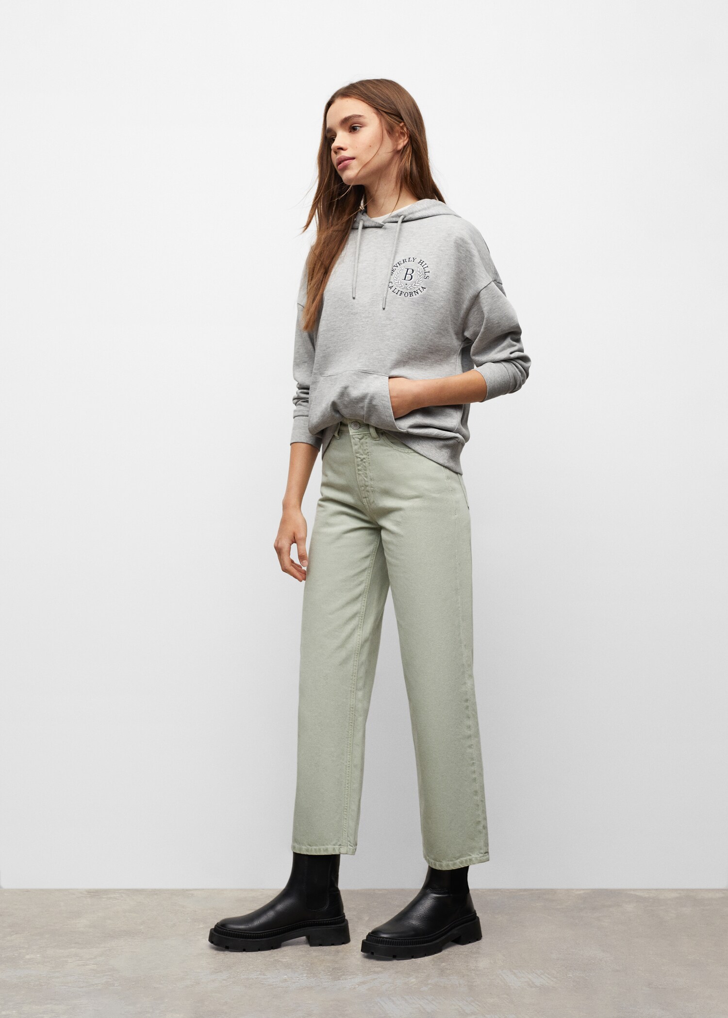 Sweatshirt i bomull med hette - Total bildeutsnitt