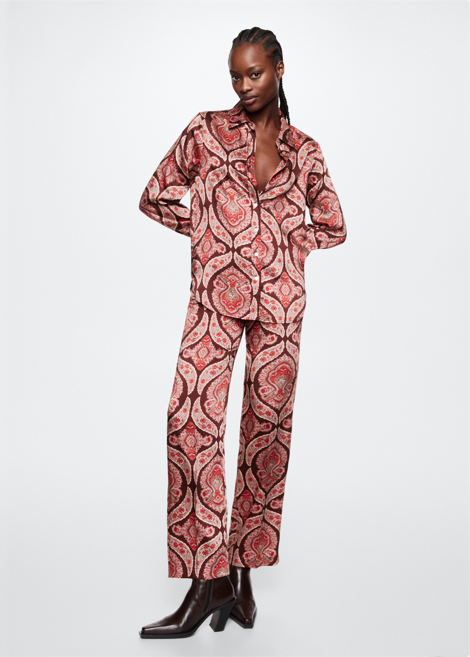 Satin print shirt - General plane