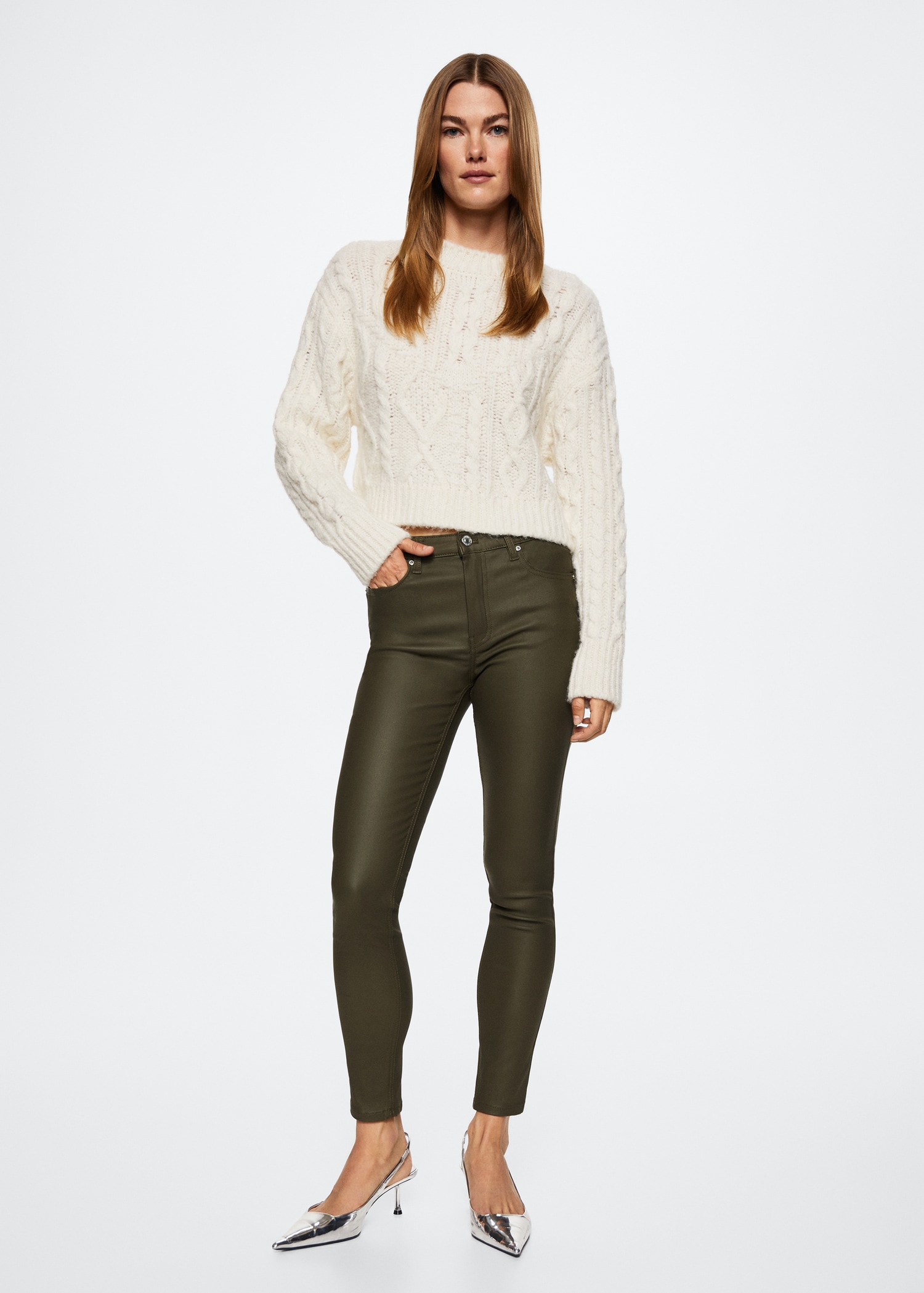 Coated Isa crop skinny jeans - Main Image