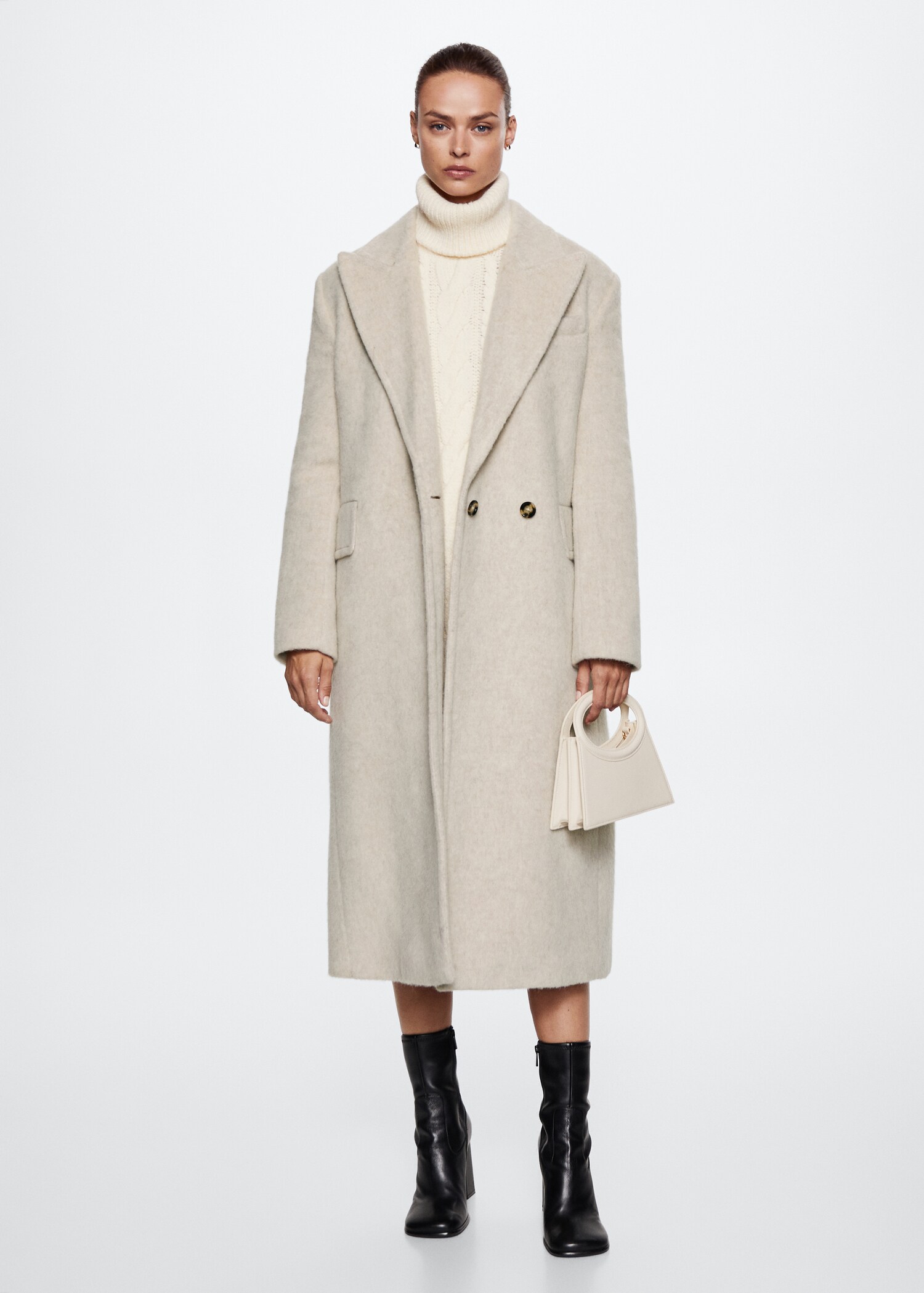 Manteau laine fausse fourrure - Plan général