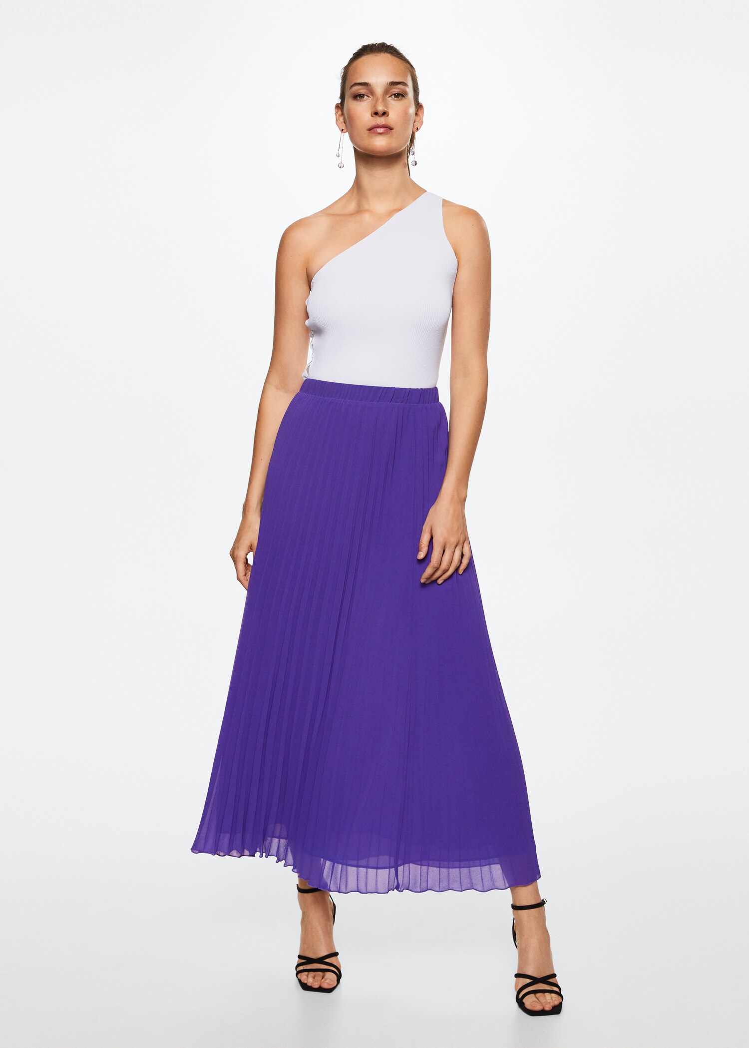 Pleated midi skirt - General plane