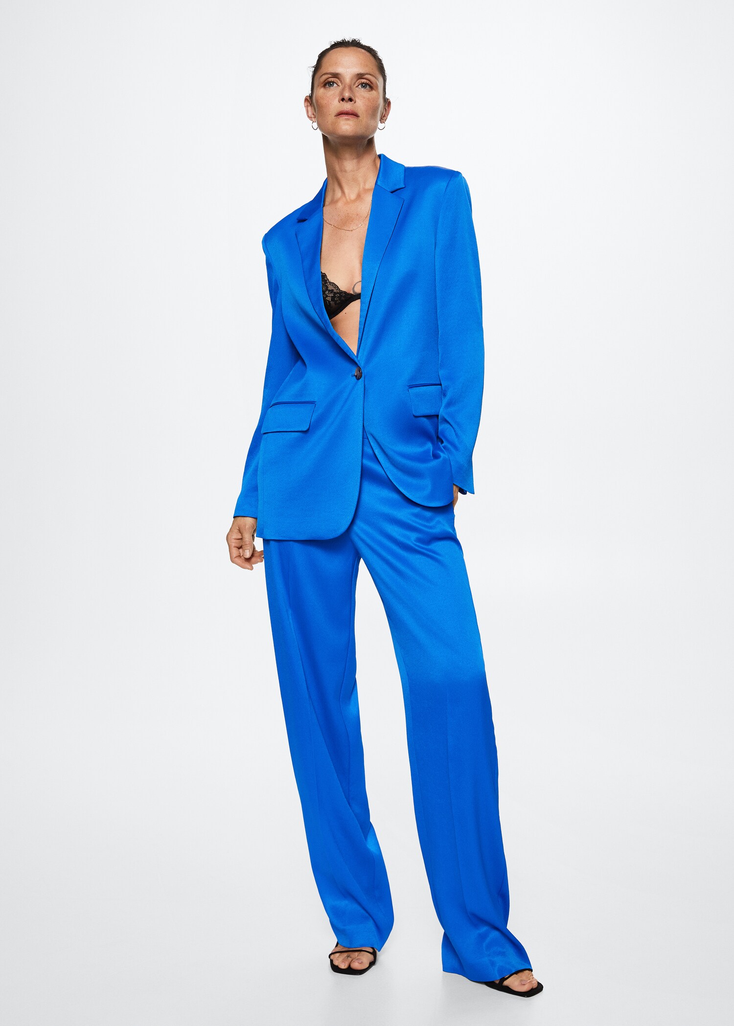 Satin-finish suit jacket - General plane