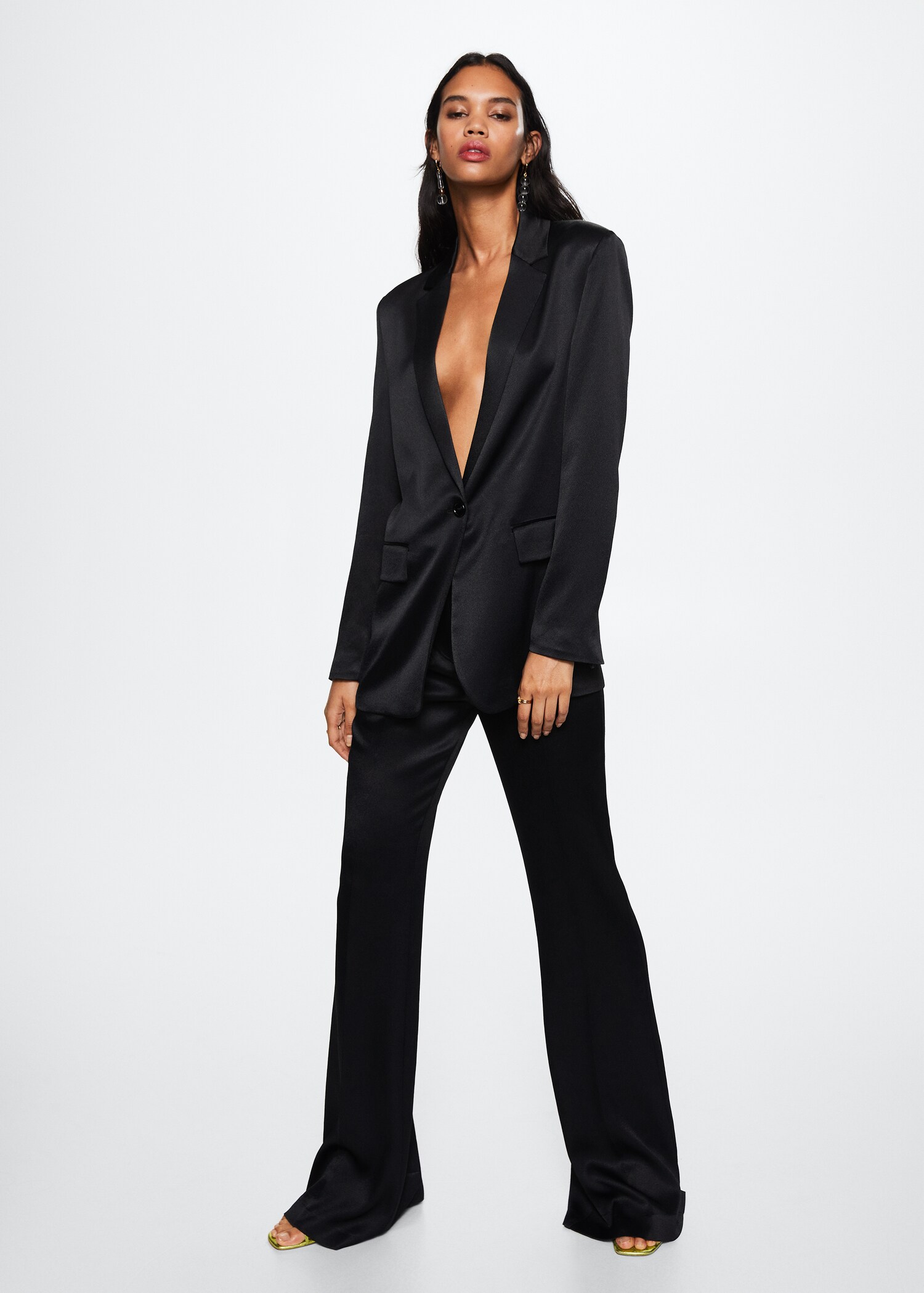Satin-finish suit jacket - General plane