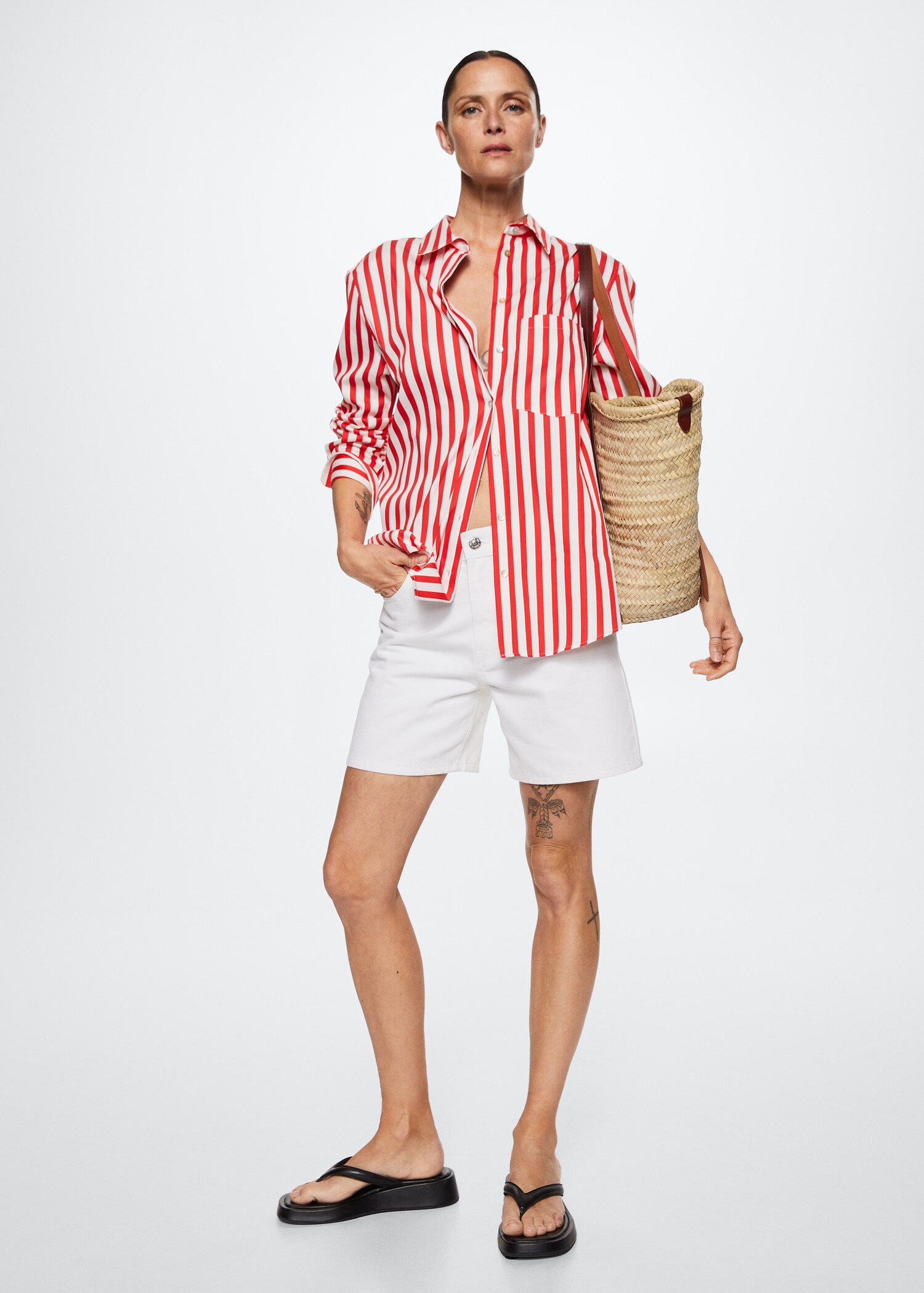 Camisa vestir algodón rayas - Plano general