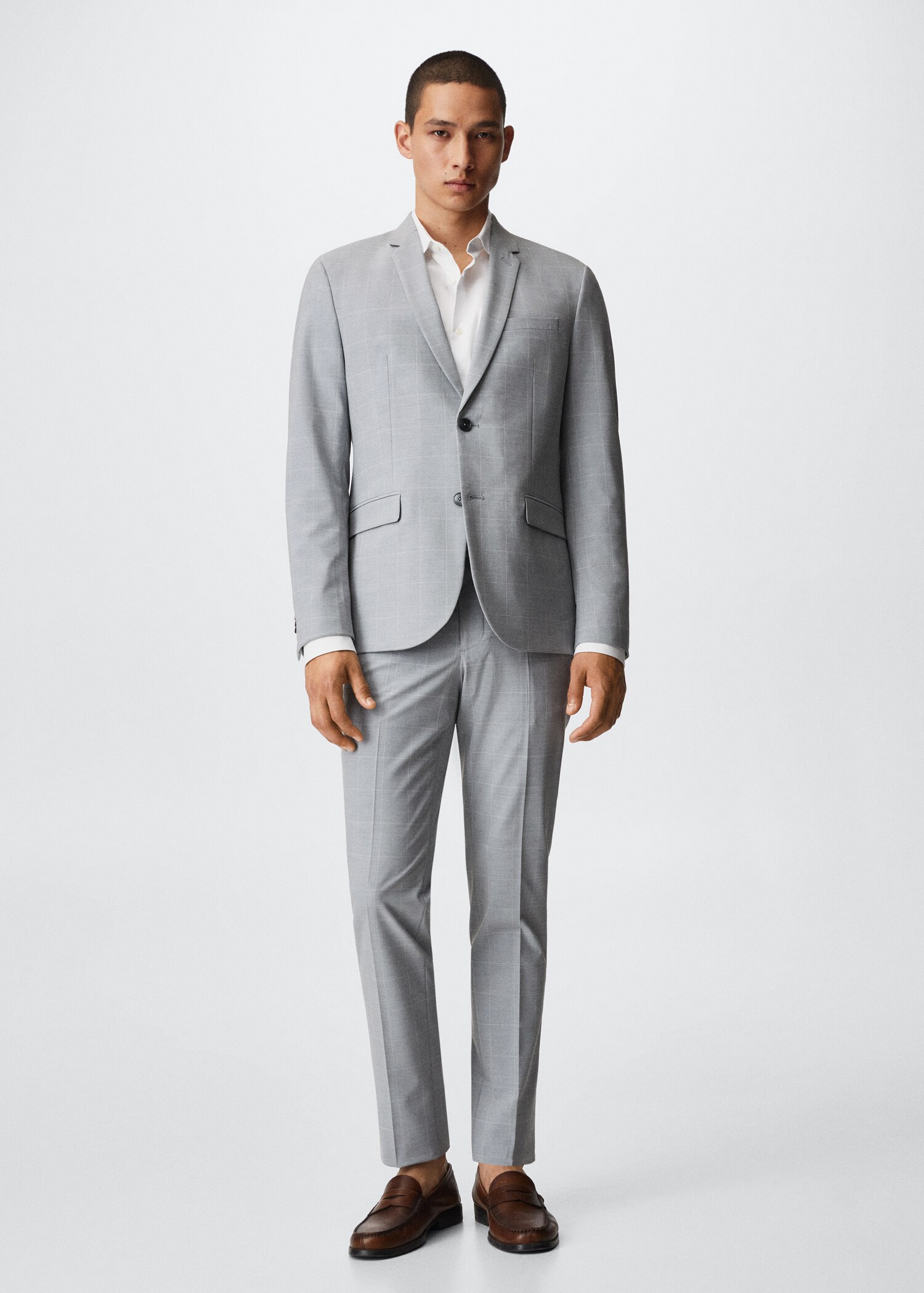 Veste costume super slim fit carreaux - Plan général