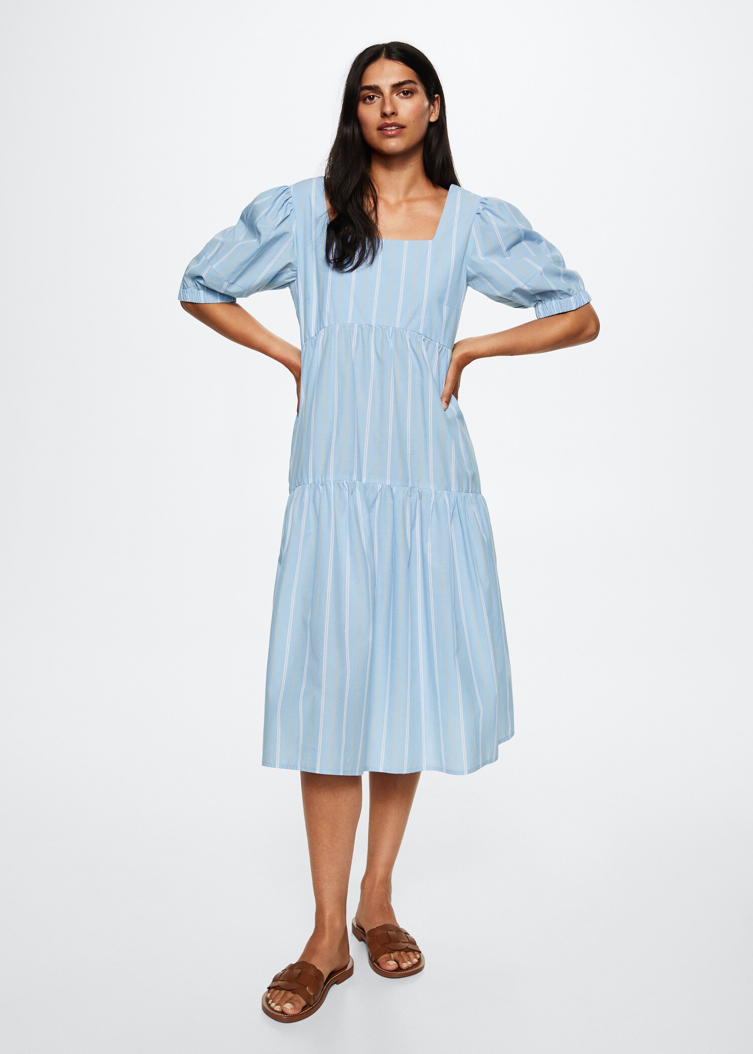 Vestido algodón rayas - Plano general