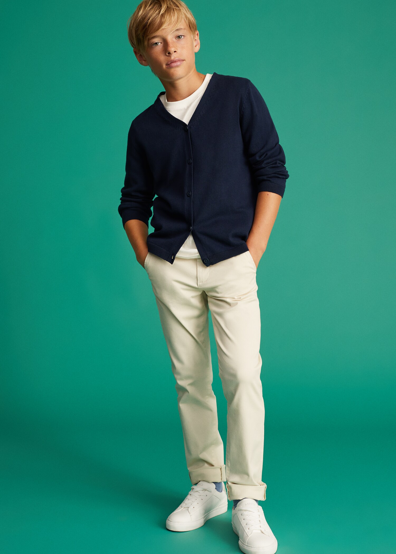 Cotton-blend cardigan - General plane