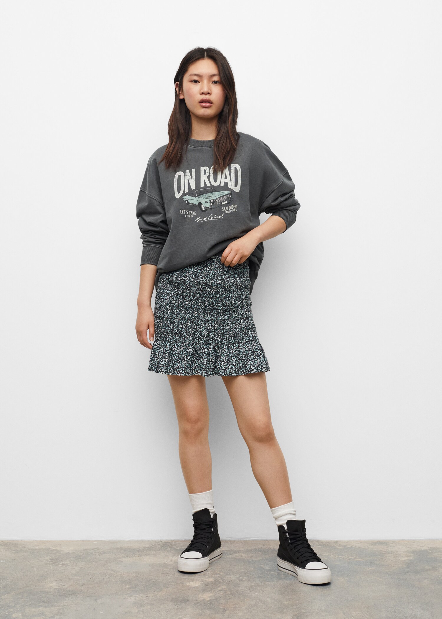 Printed cotton sweatshirt - General plane