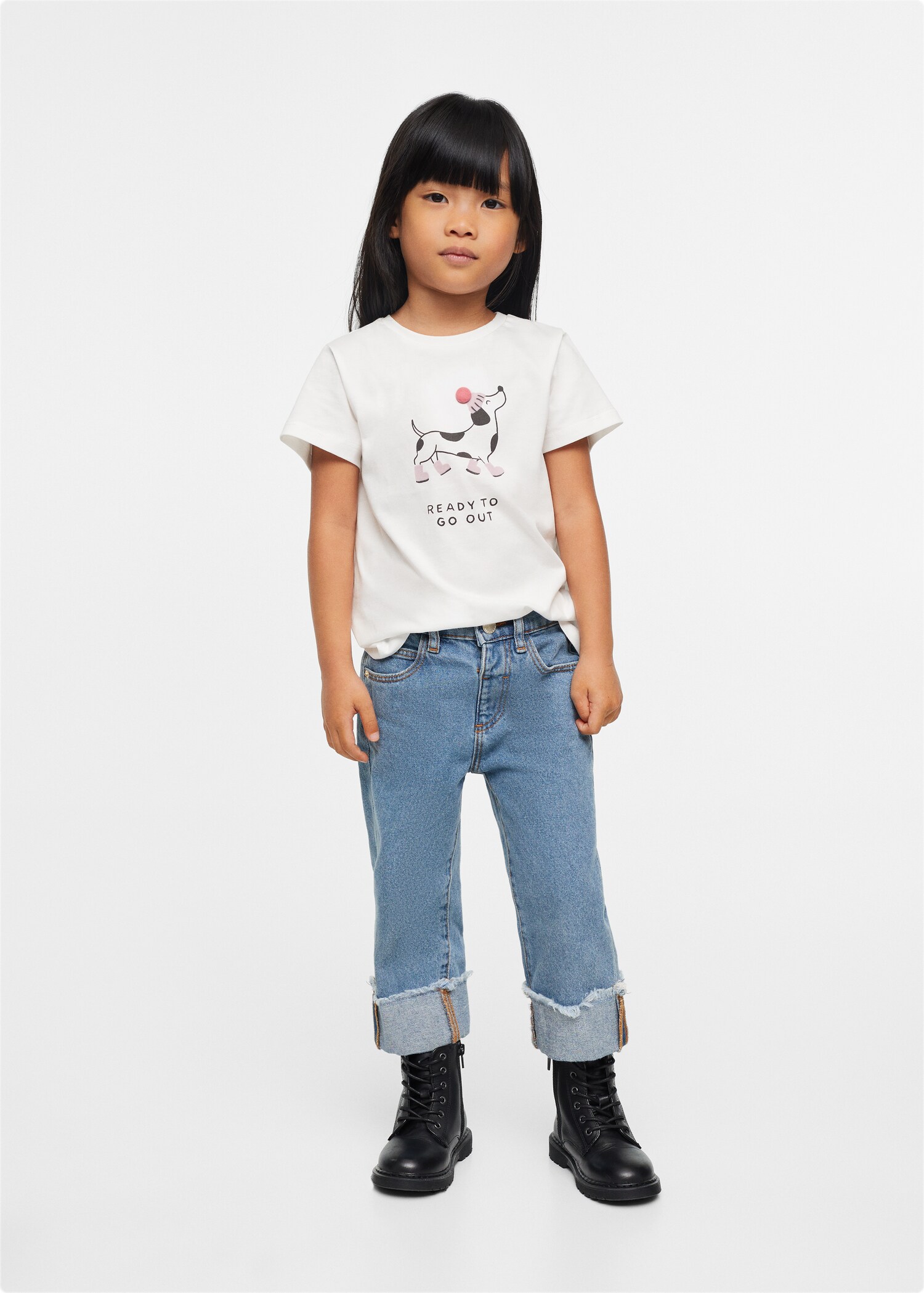 Turned-up straight jeans - General plane