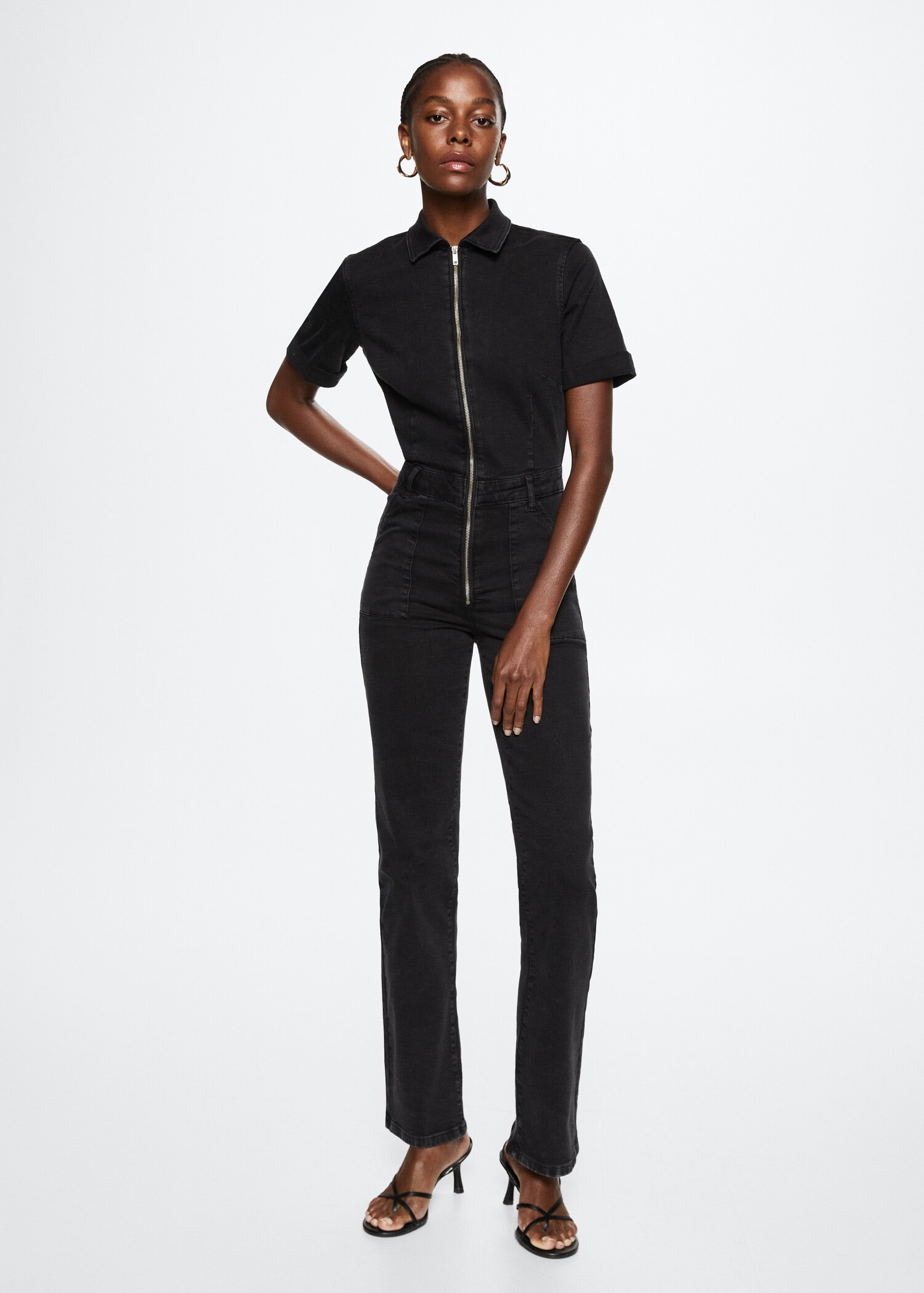 Long denim jumpsuit - General plane