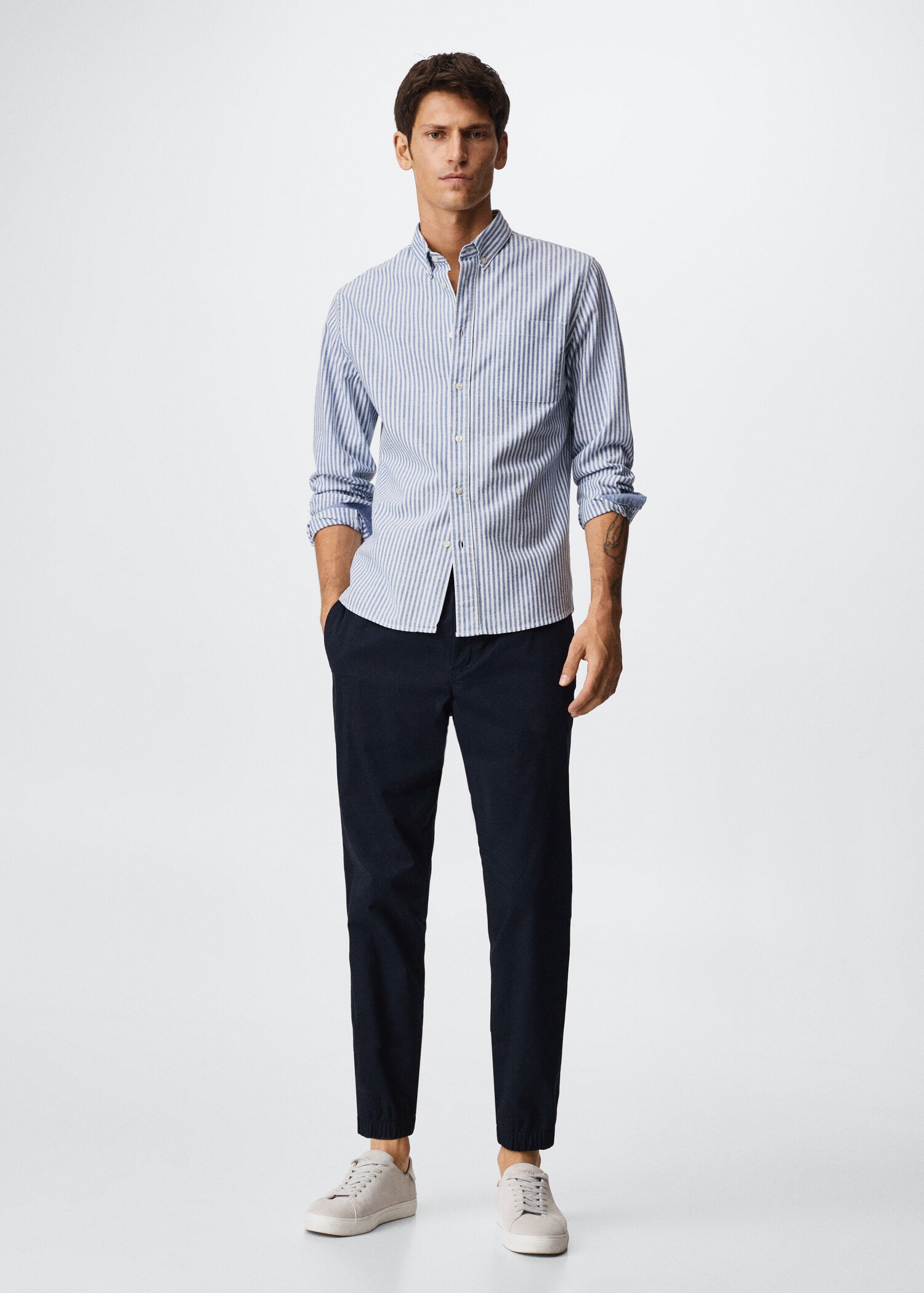 Regular-fit cotton striped shirt - General plane