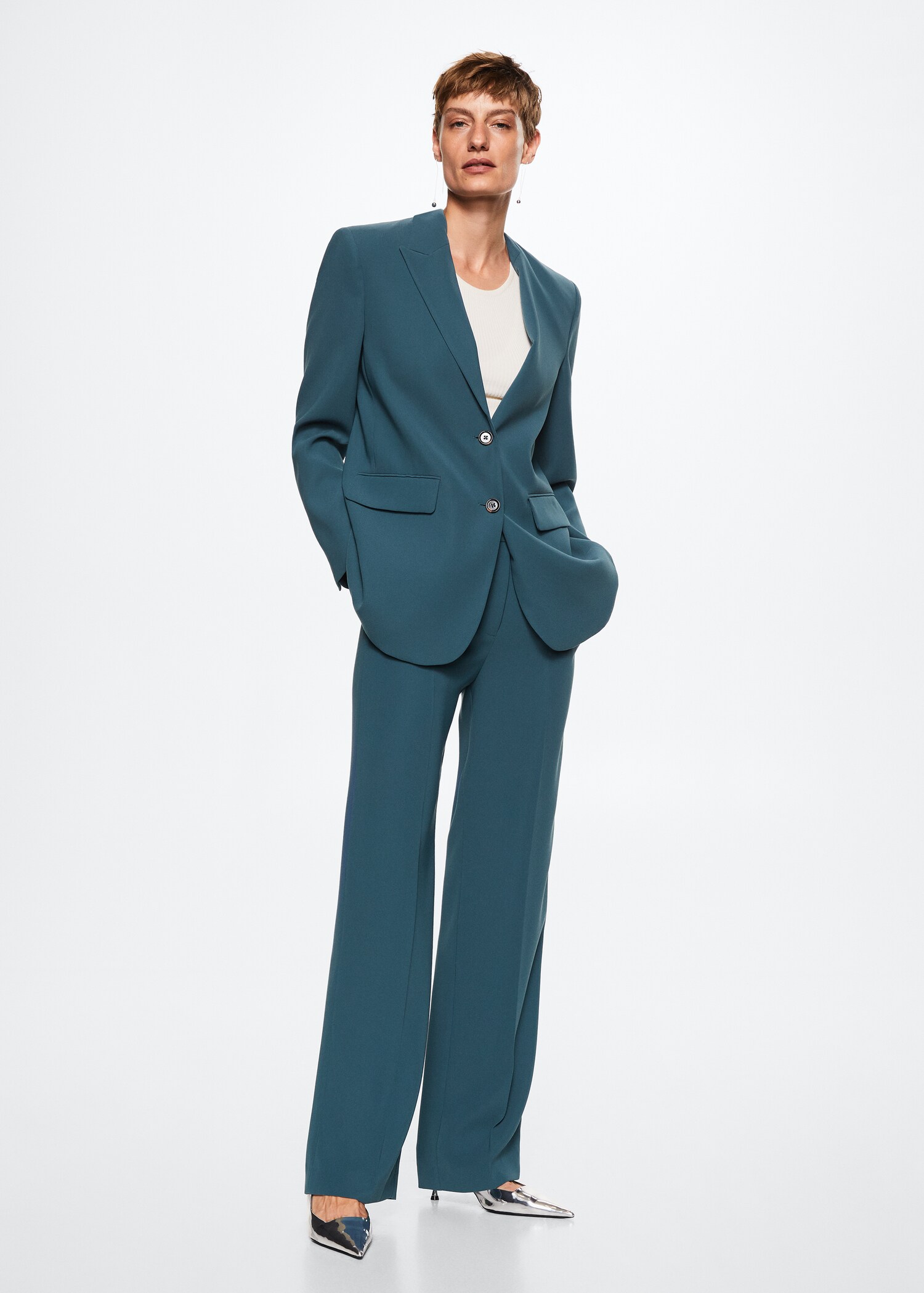 Pantalón recto traje - Plano general