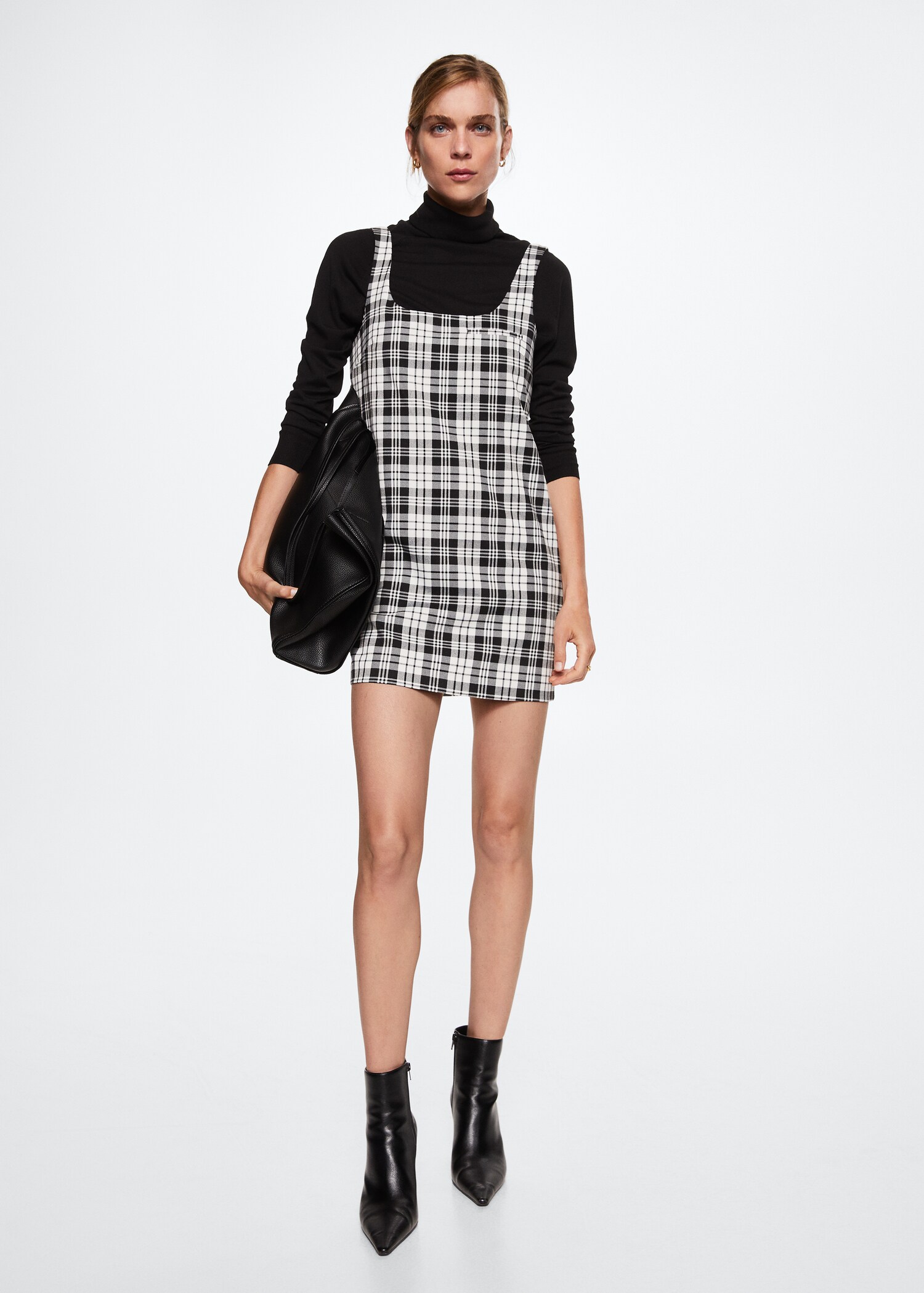 Checked pinafore dress - General plane