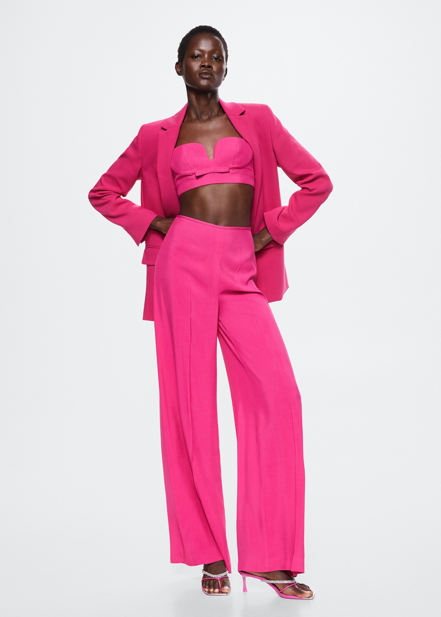 Wide leg fluid trousers - General plane