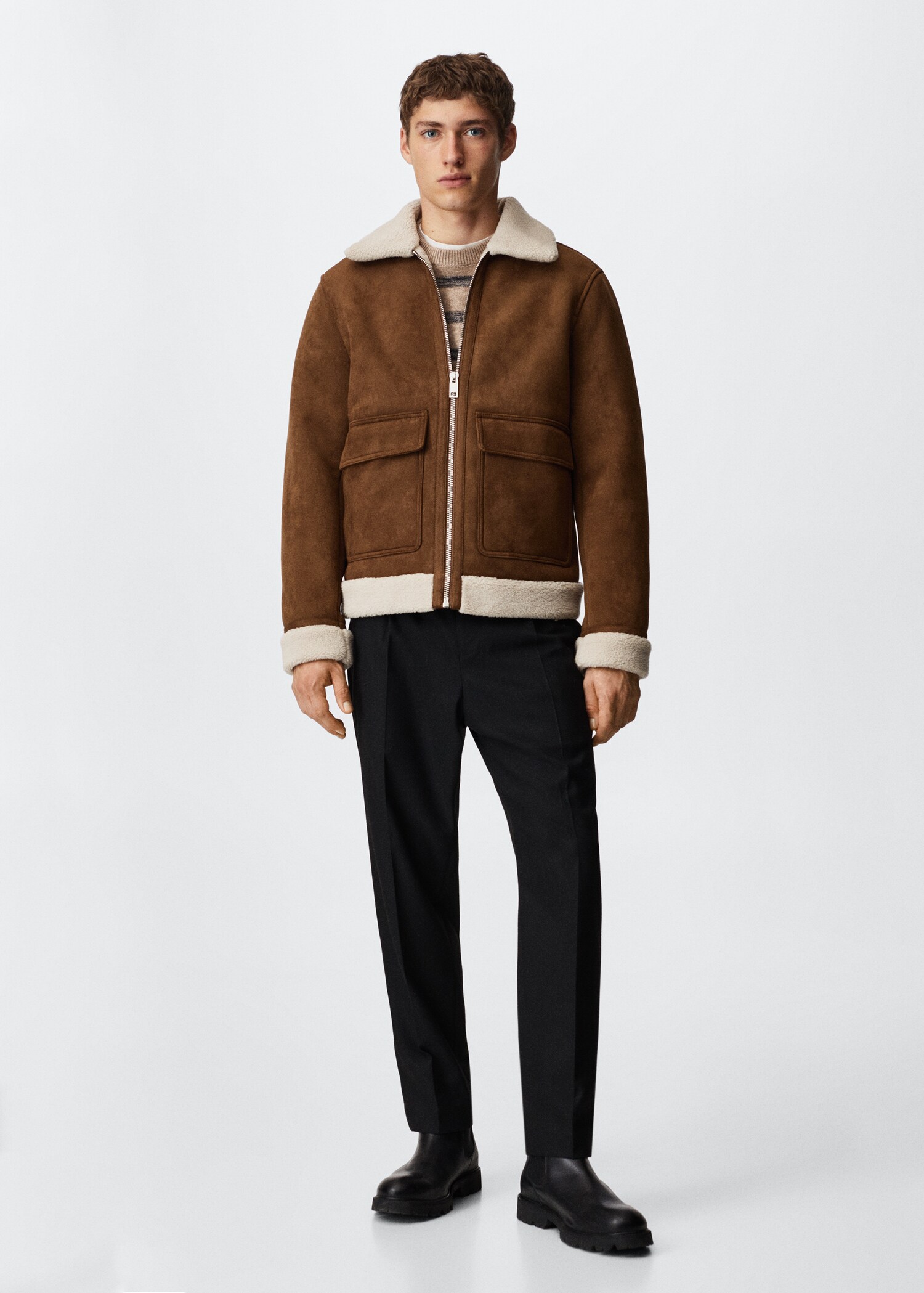 Blouson aviateur imitation mouton - Plan général