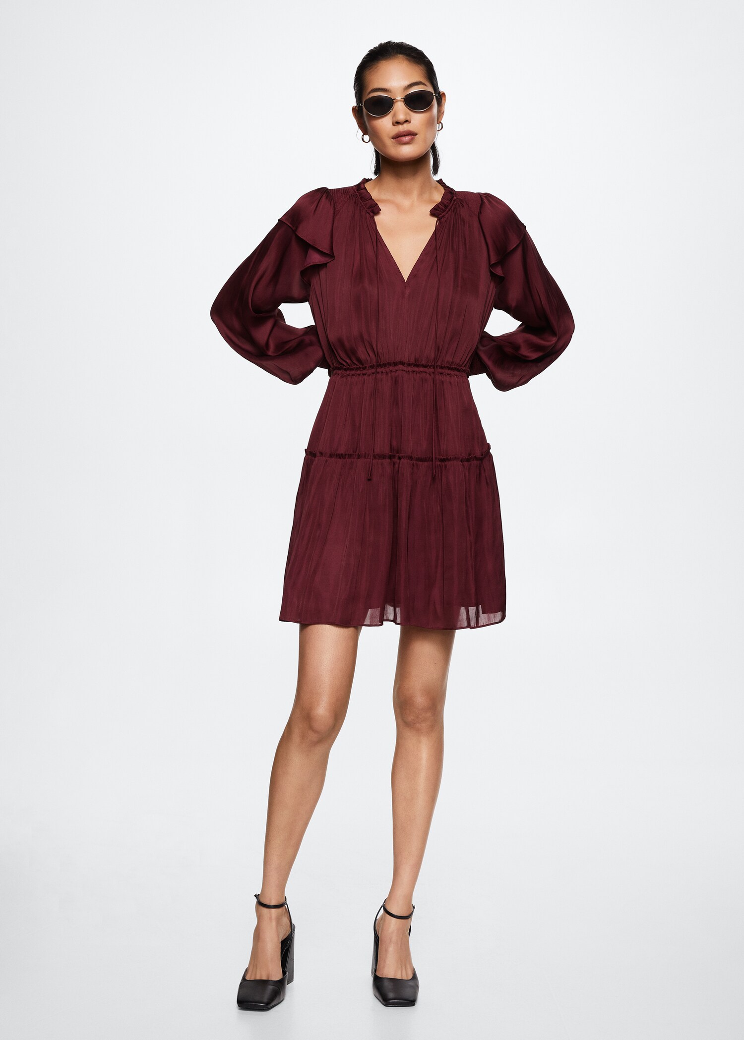 Ruffle satin dress - General plane