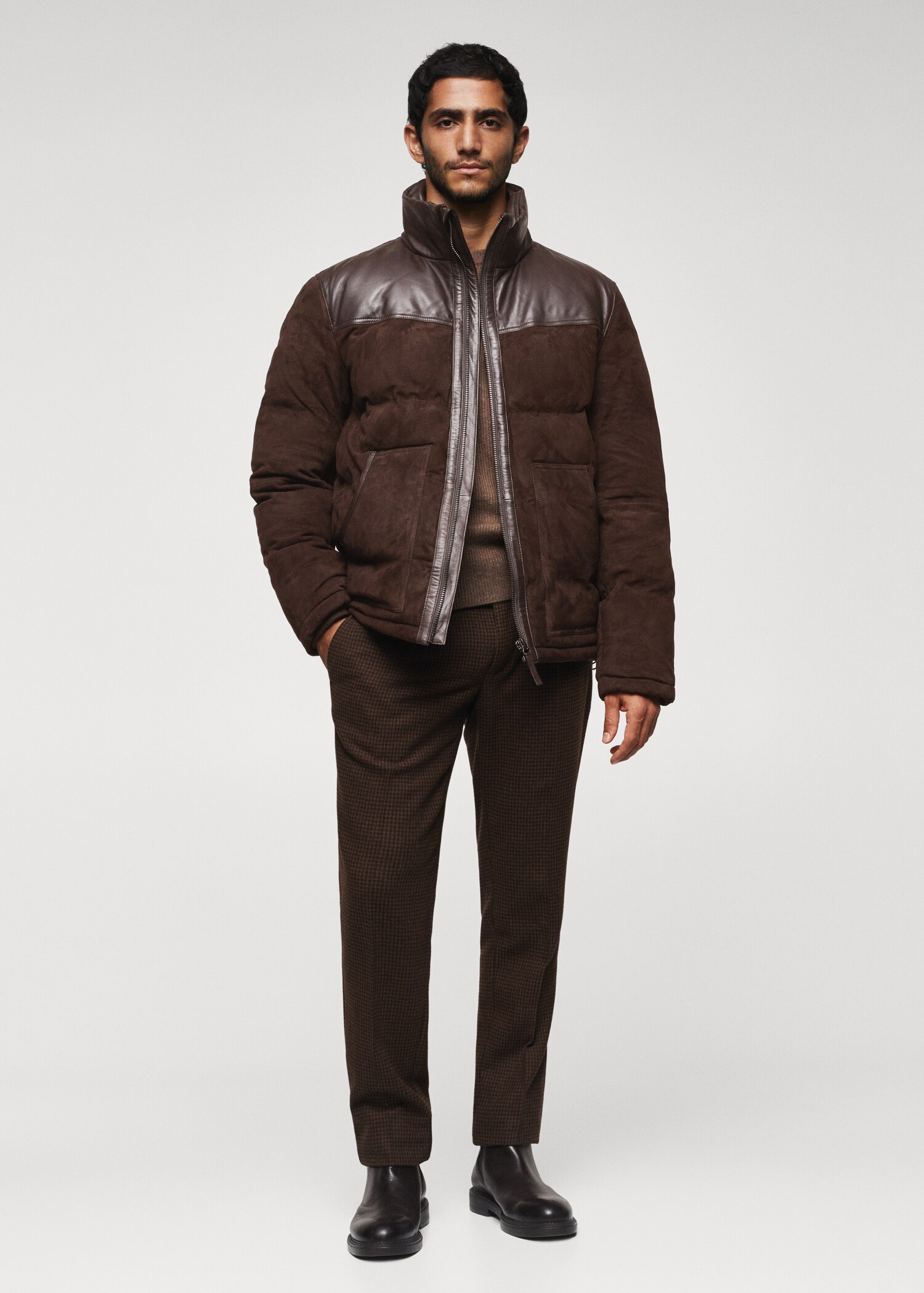 Leather quilted coat - General plane
