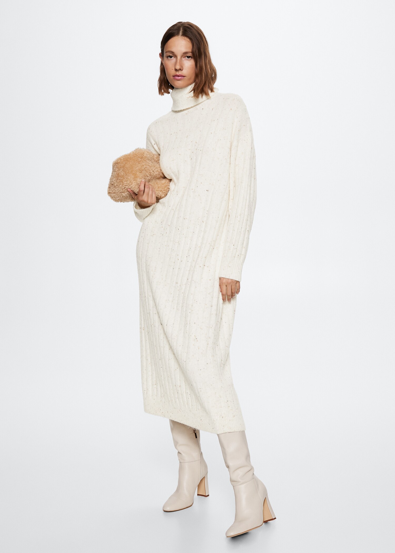 Ribbed turtleneck dress  - General plane