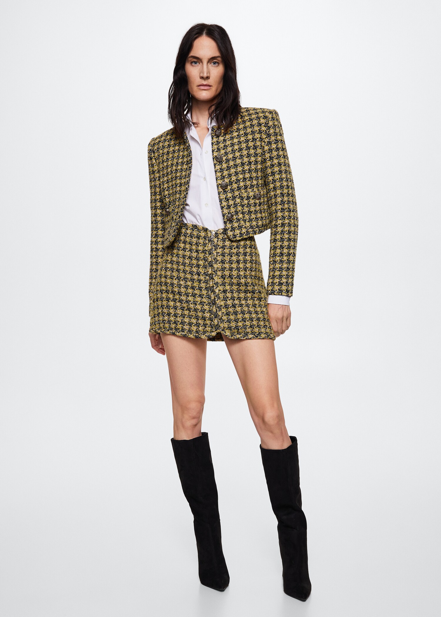 Tweed jacket with jewel buttons - General plane