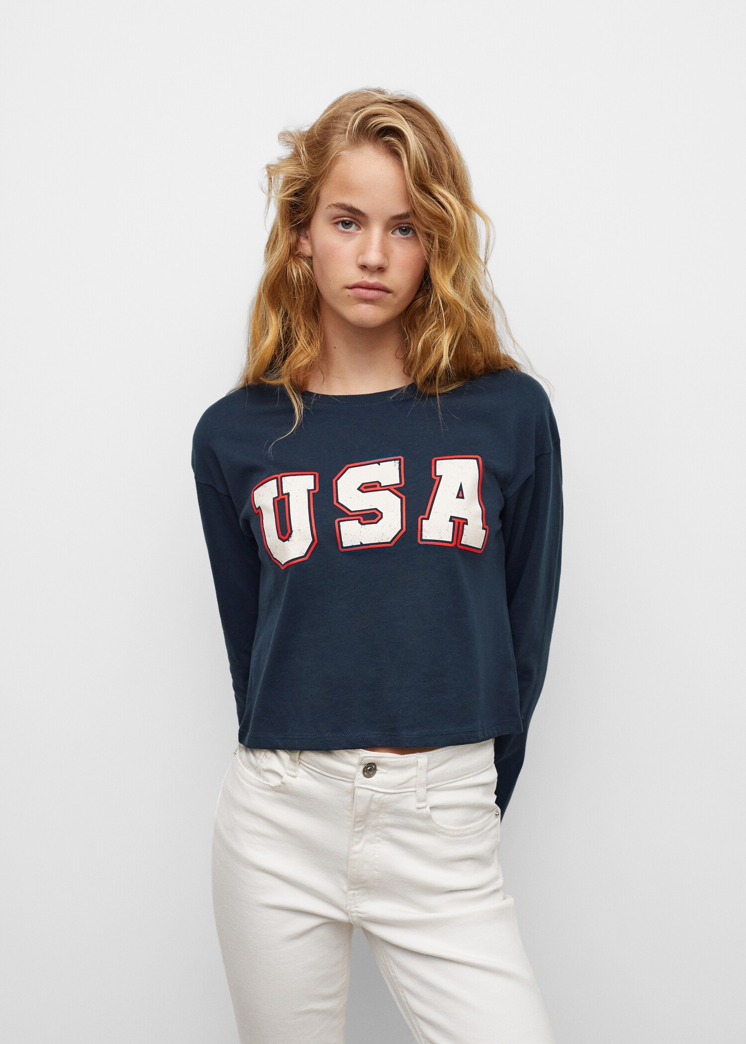 Printed cotton-blend T-shirt - General plane