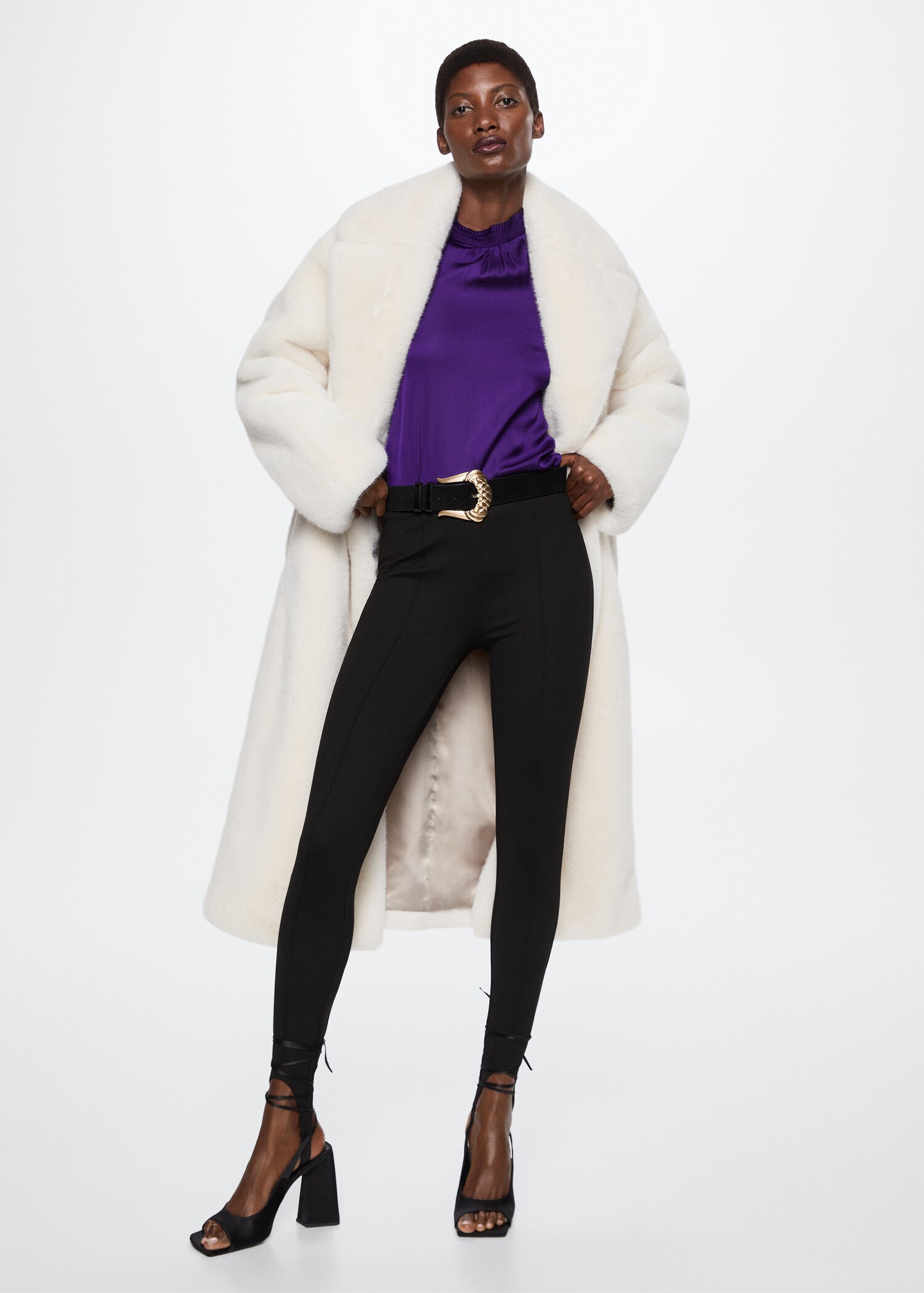 Ruffled satin blouse - General plane