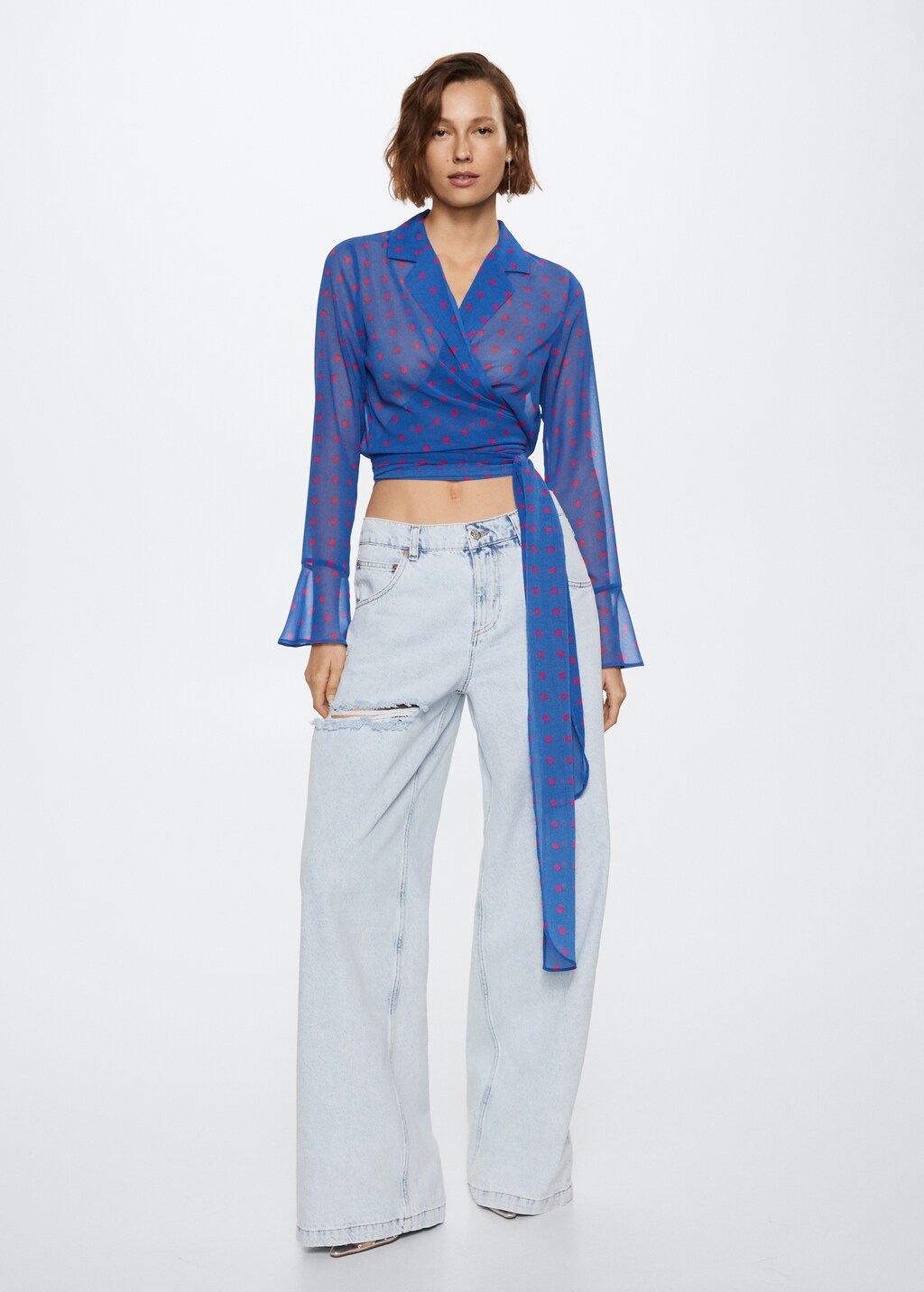 Blouse semi transparente pois