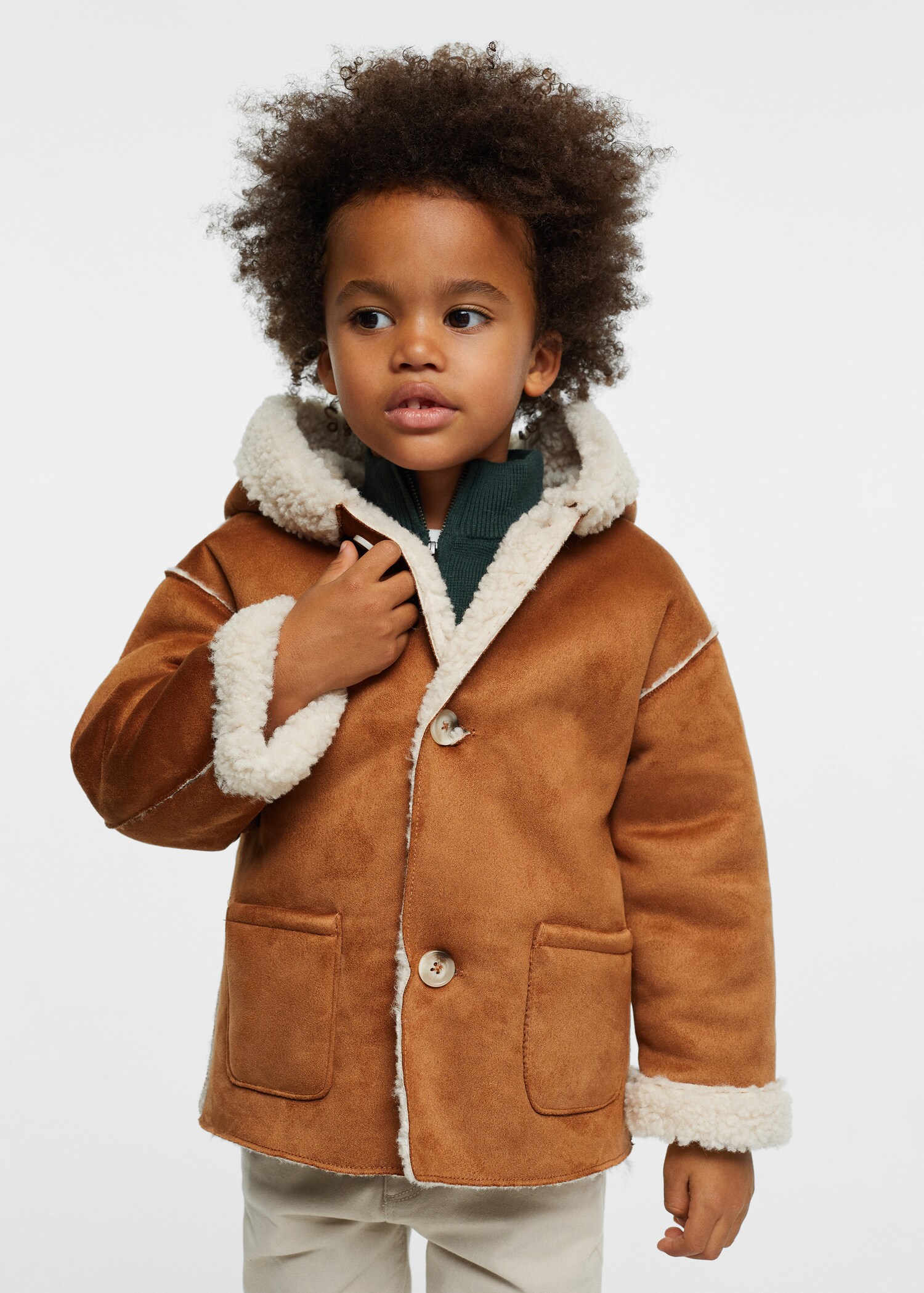 Manteau suédine en imitation mouton - Plan général